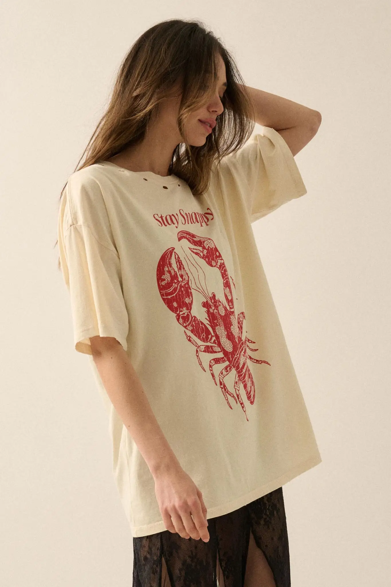 Stay Snappy Distressed Lobster Graphic Tee - Image 5