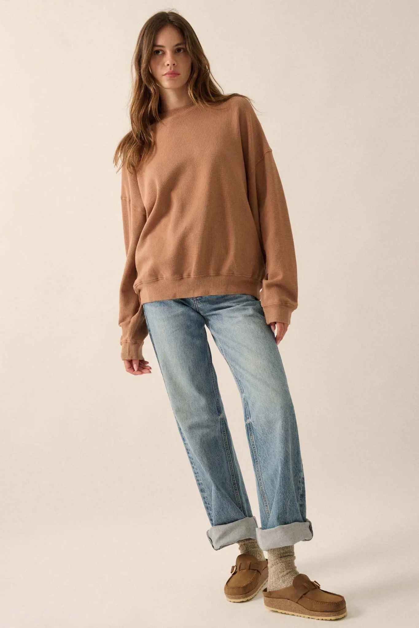 Stay Toasty Garment Dyed Thermal Pullover Top - Image 4