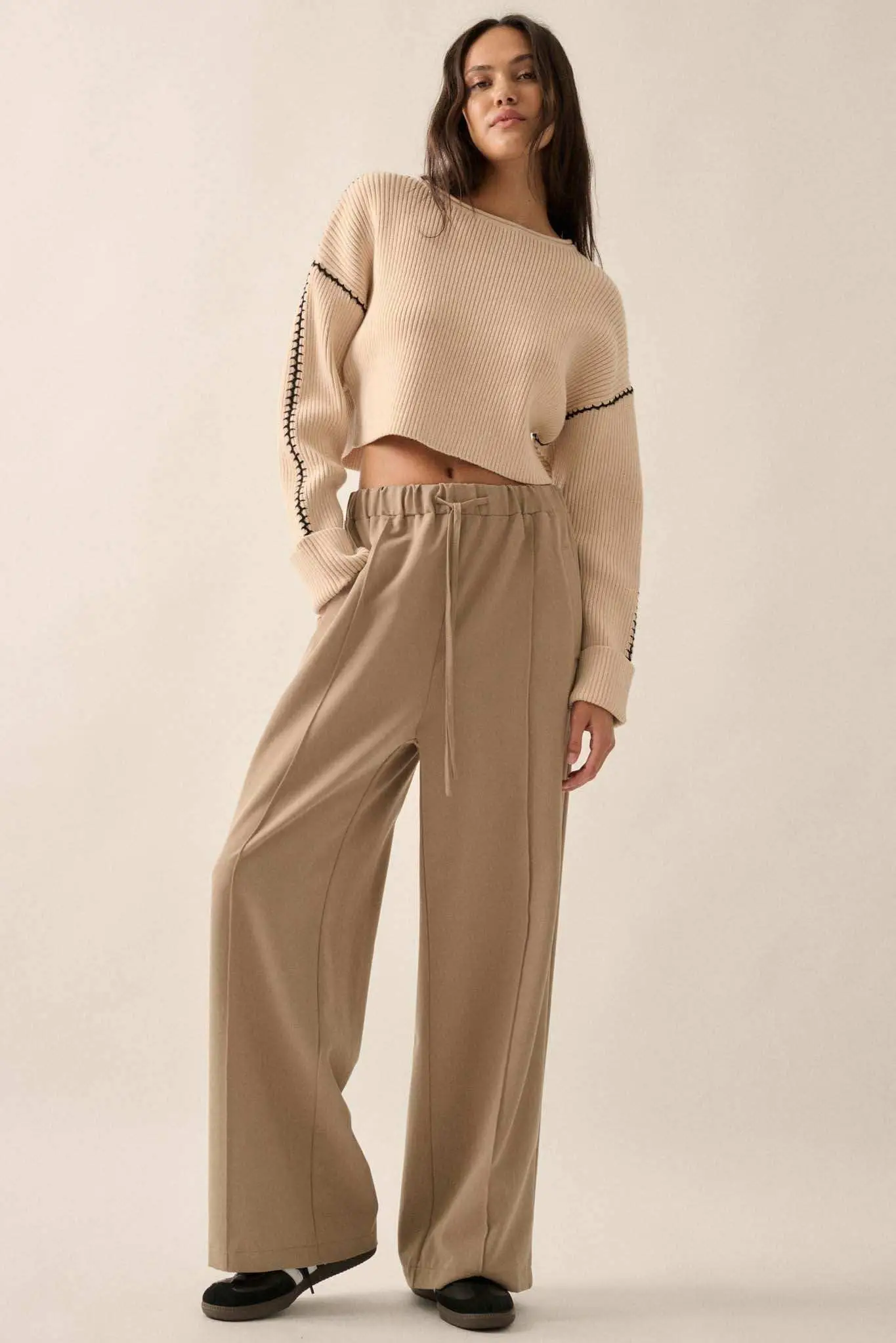 Step Above Twill Wide-Leg Drawstring Pants - Image 11