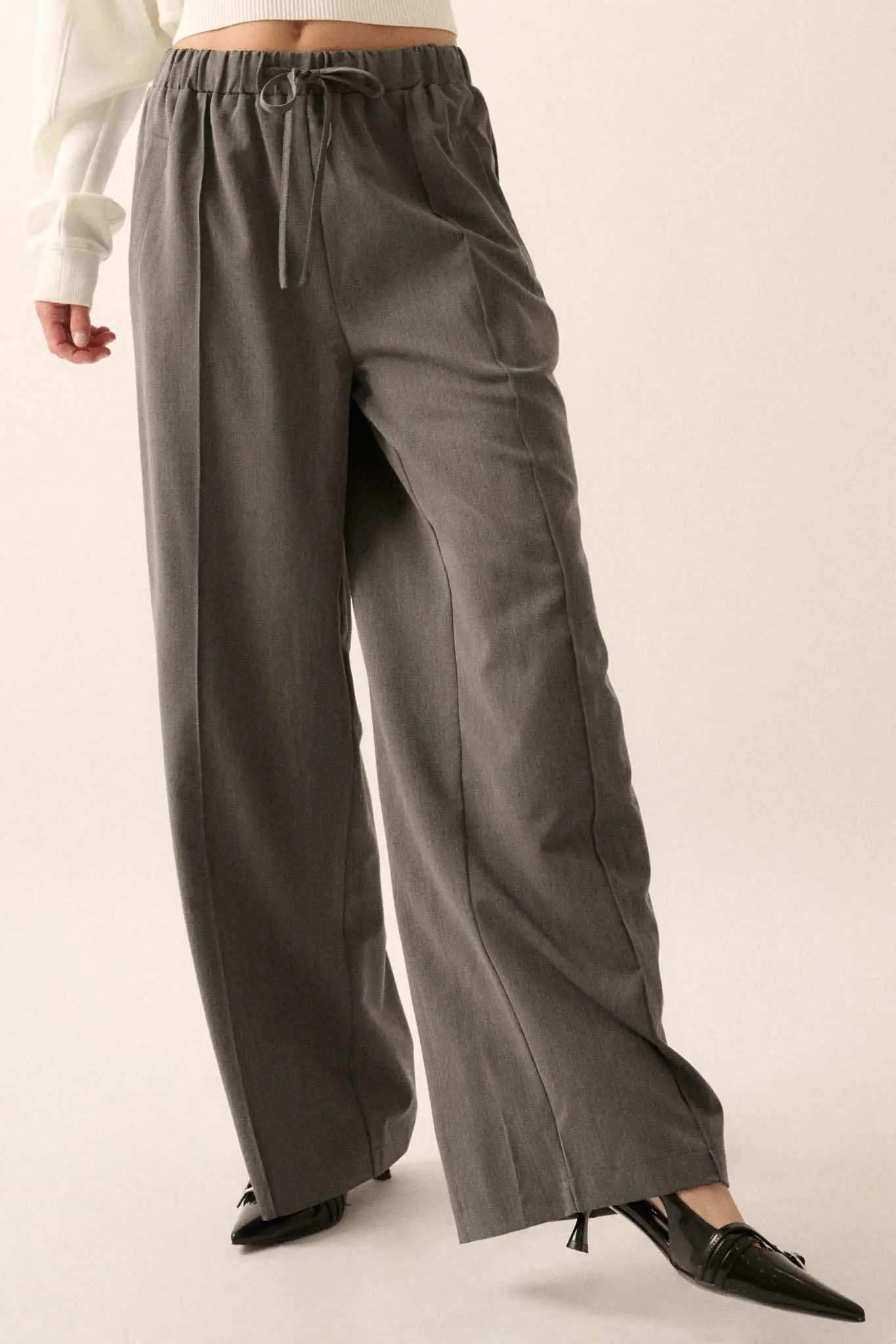 Step Above Twill Wide-Leg Drawstring Pants - Image 2