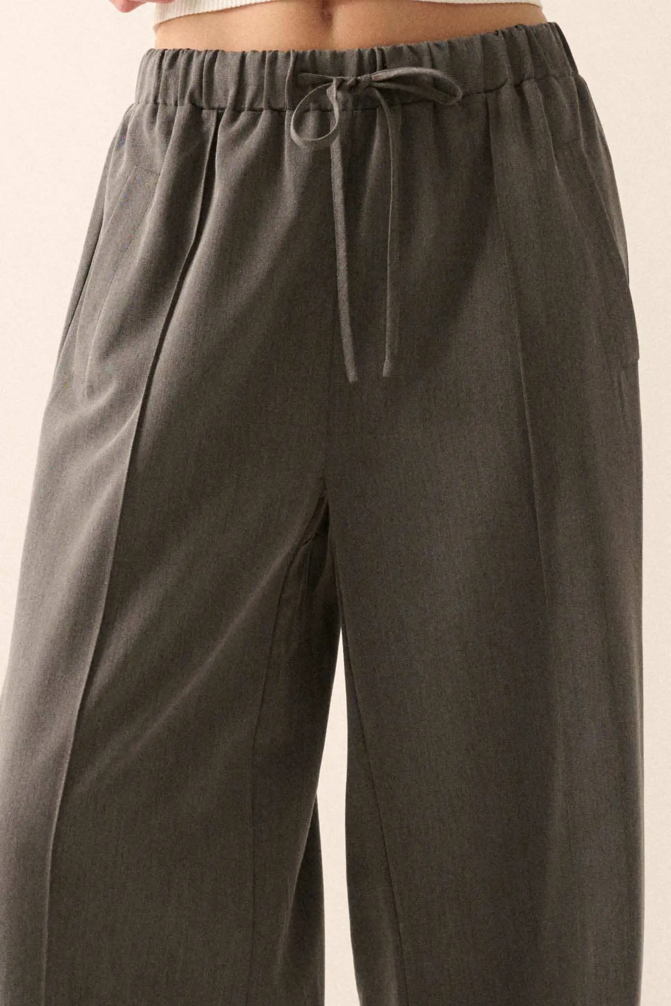 Step Above Twill Wide-Leg Drawstring Pants - Image 3
