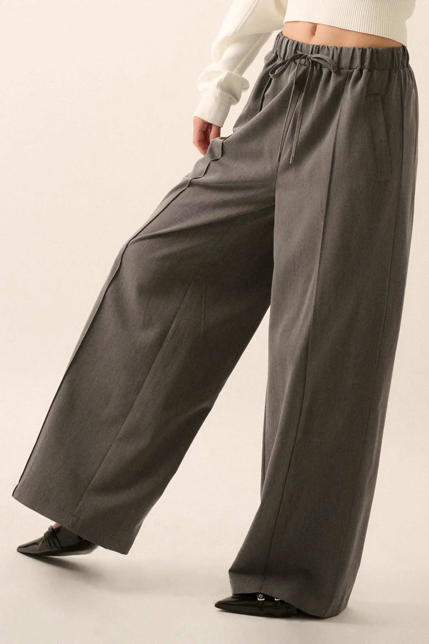 Step Above Twill Wide-Leg Drawstring Pants - Image 5