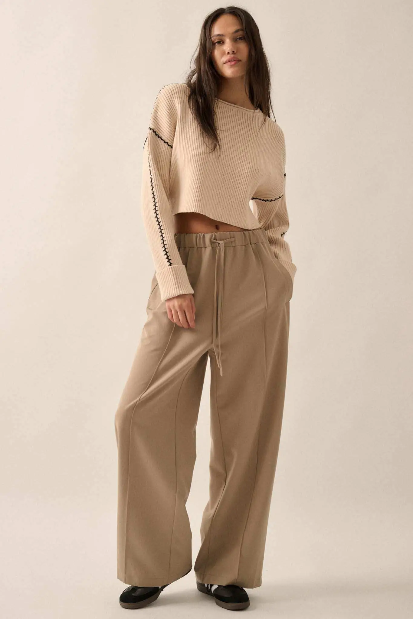 Step Above Twill Wide-Leg Drawstring Pants - Image 9