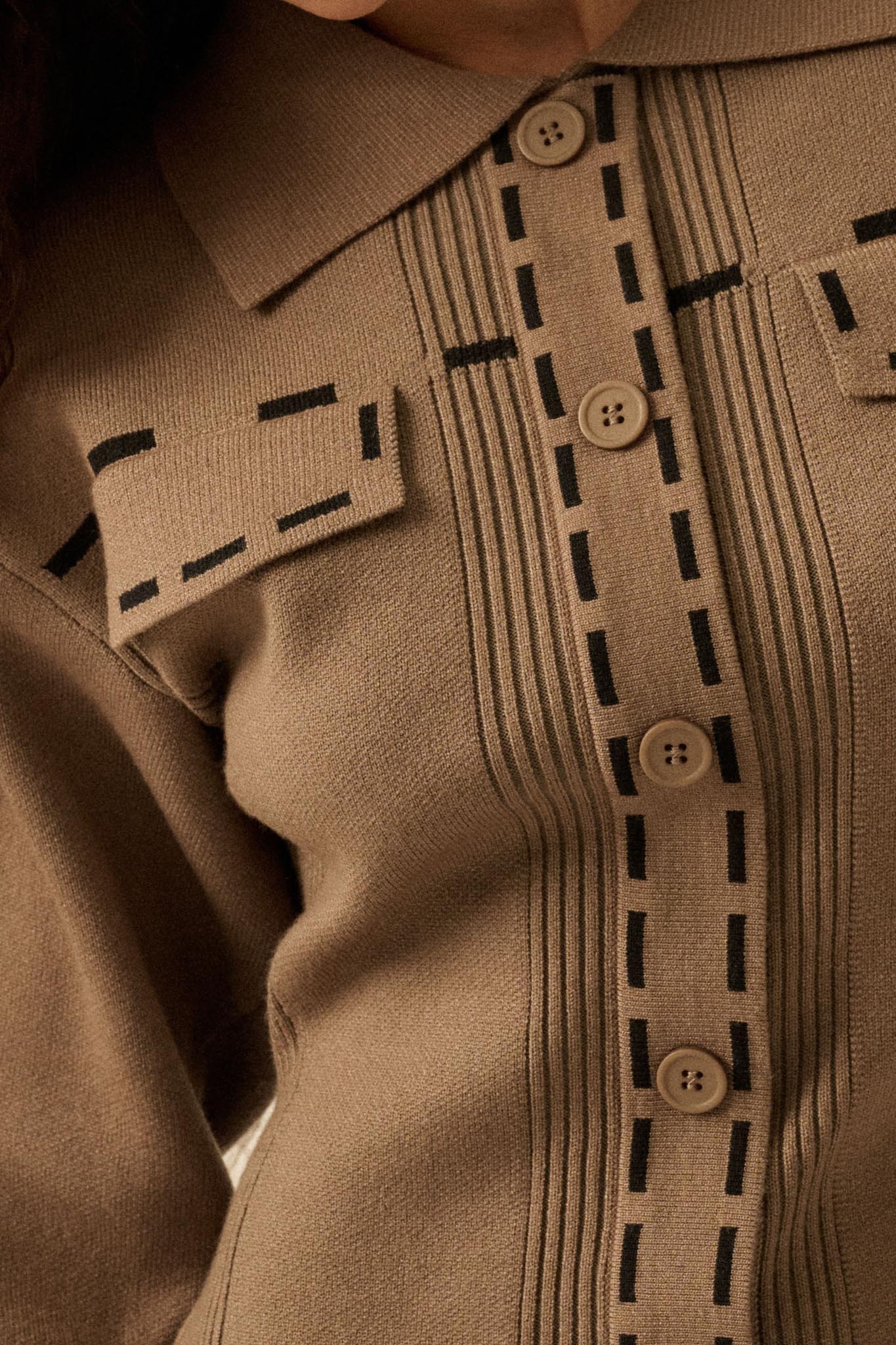 Stitch Perfect Collared Mini Sweater Shirt Dress - Image 3