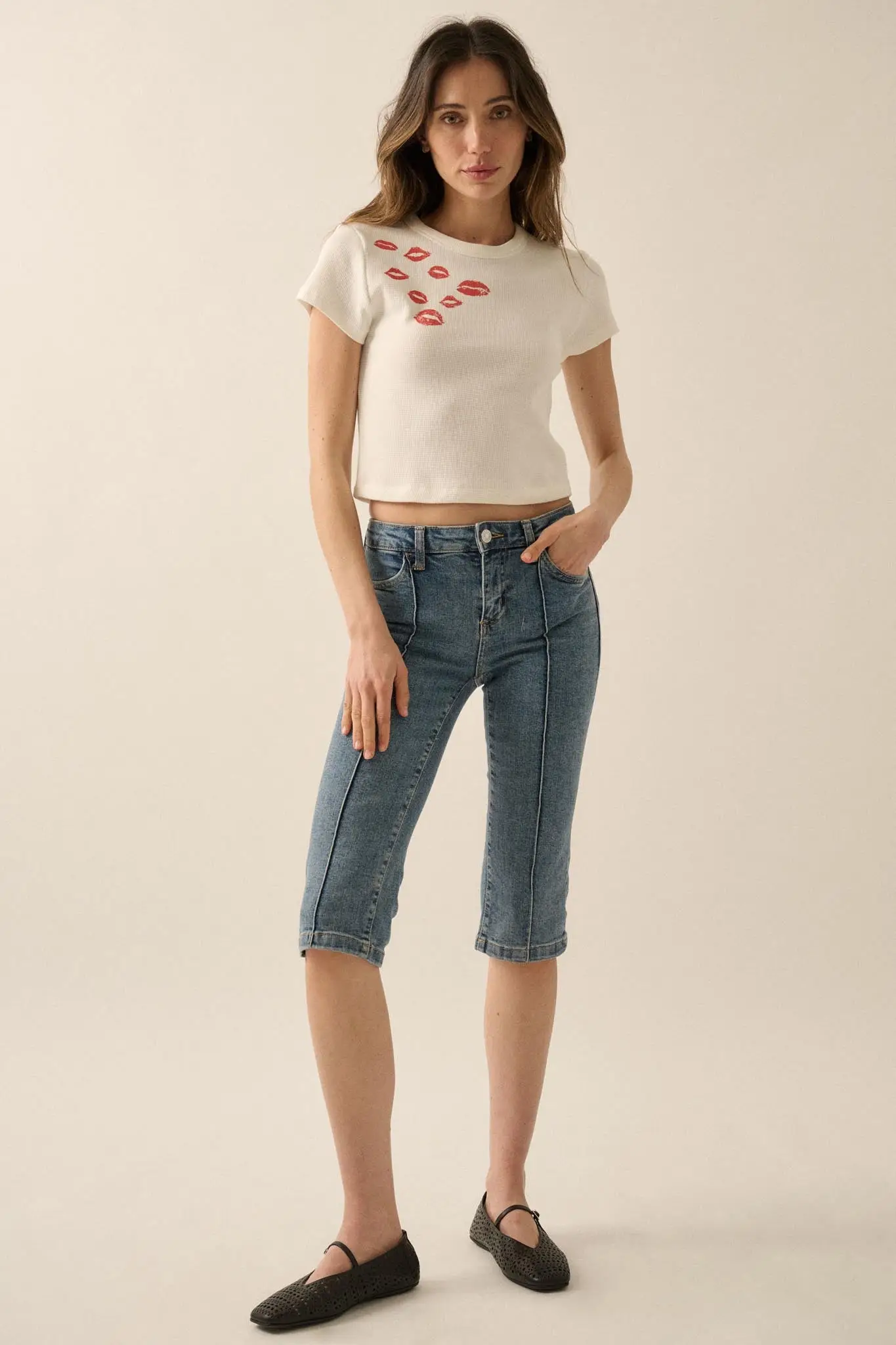 Stolen Kisses Thermal Graphic Baby Tee - Image 3
