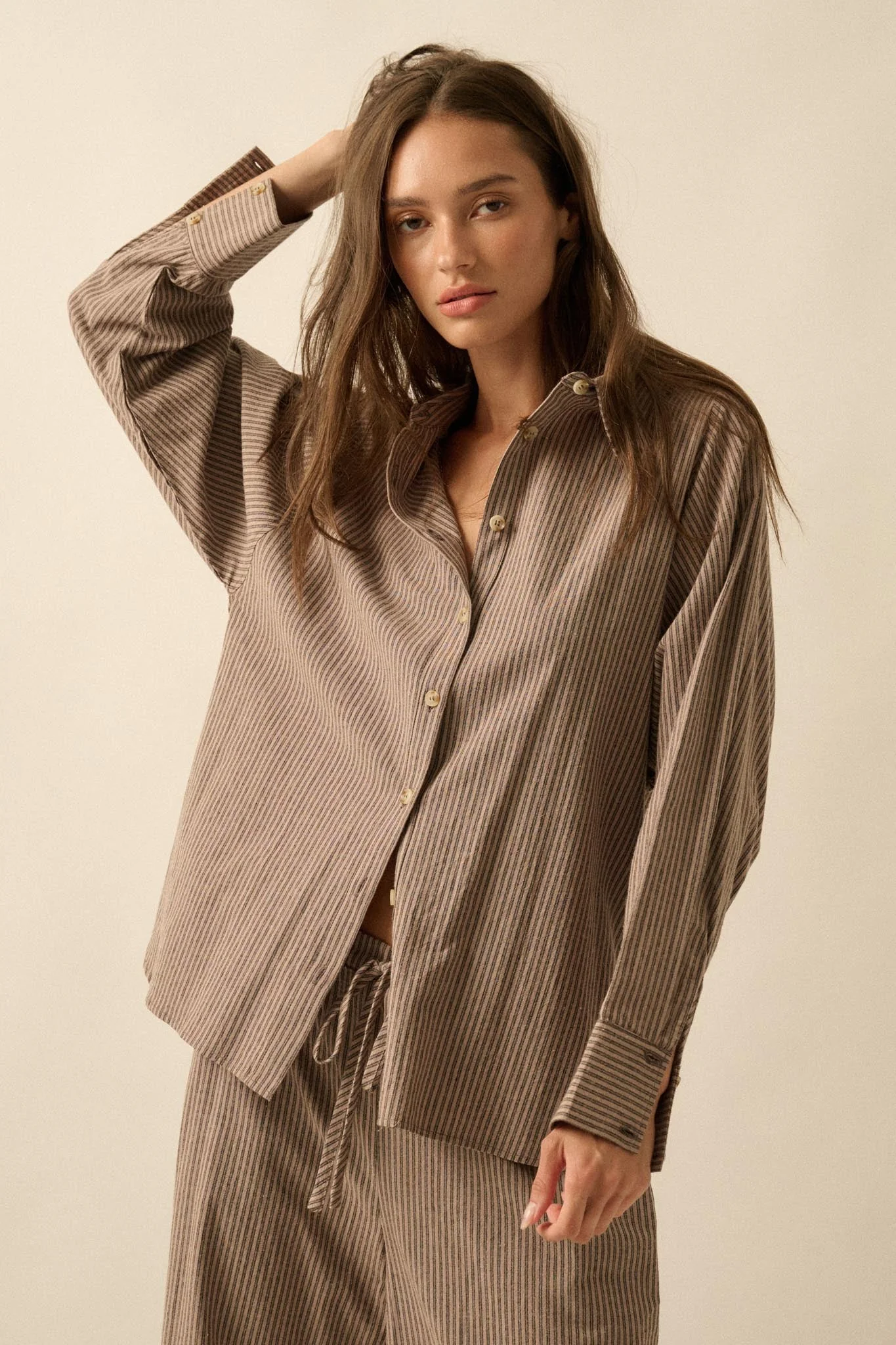Straight Ahead Double Pinstripe Button-Up Shirt - Image 4