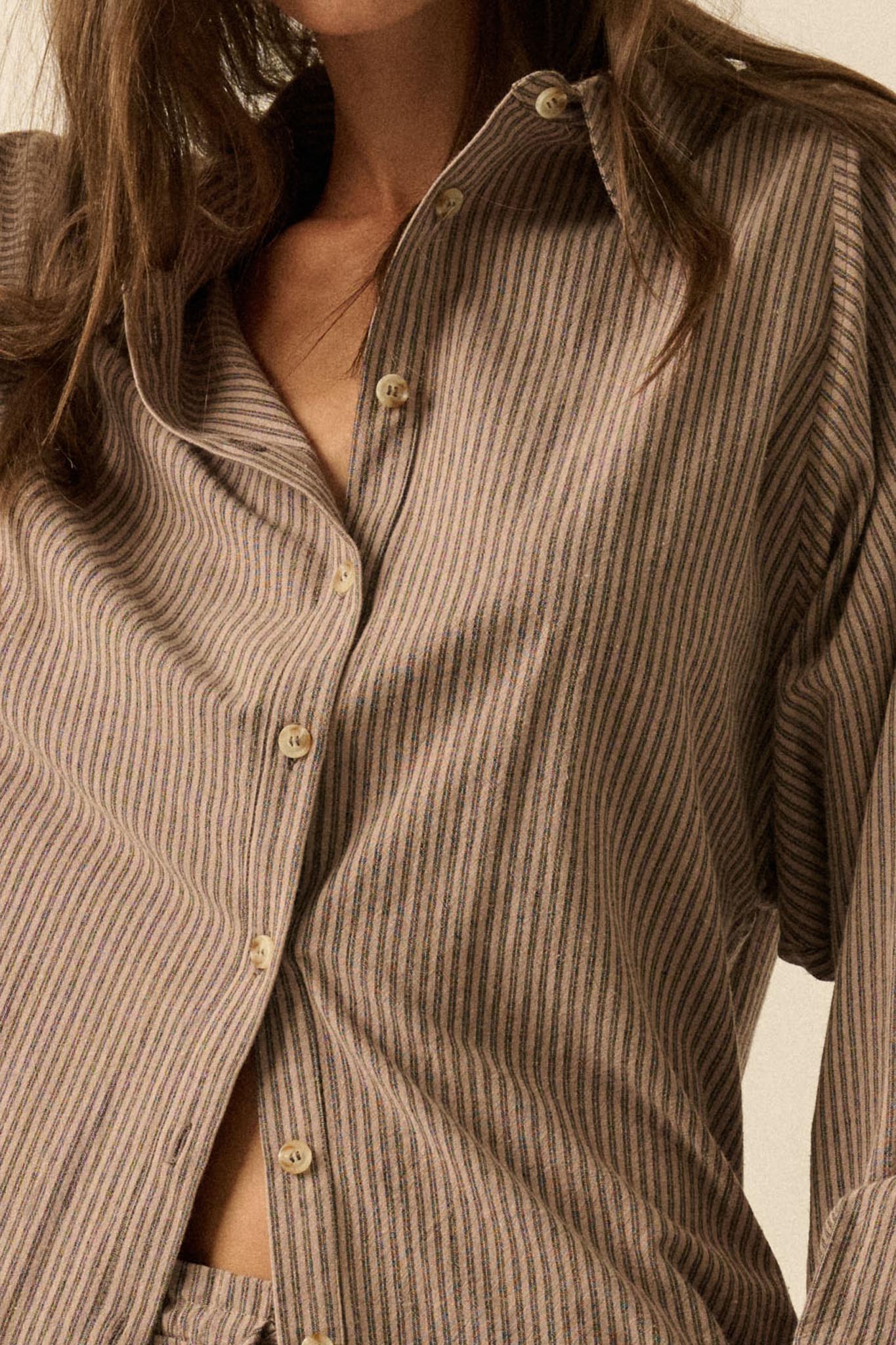 Straight Ahead Double Pinstripe Button-Up Shirt - Image 5