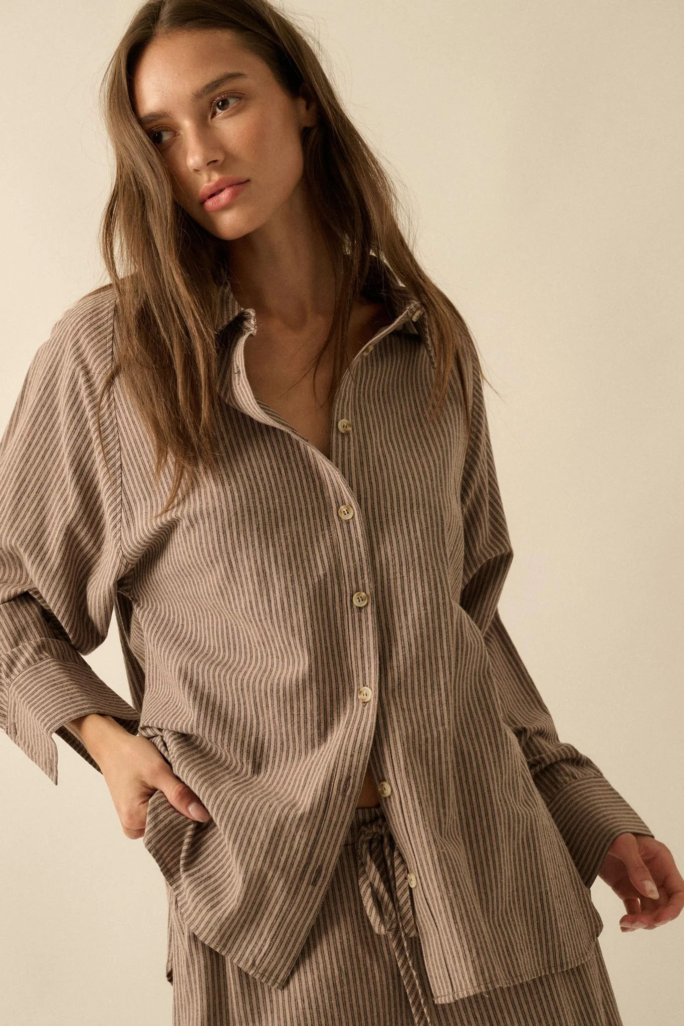 Straight Ahead Double Pinstripe Button-Up Shirt - Image 7