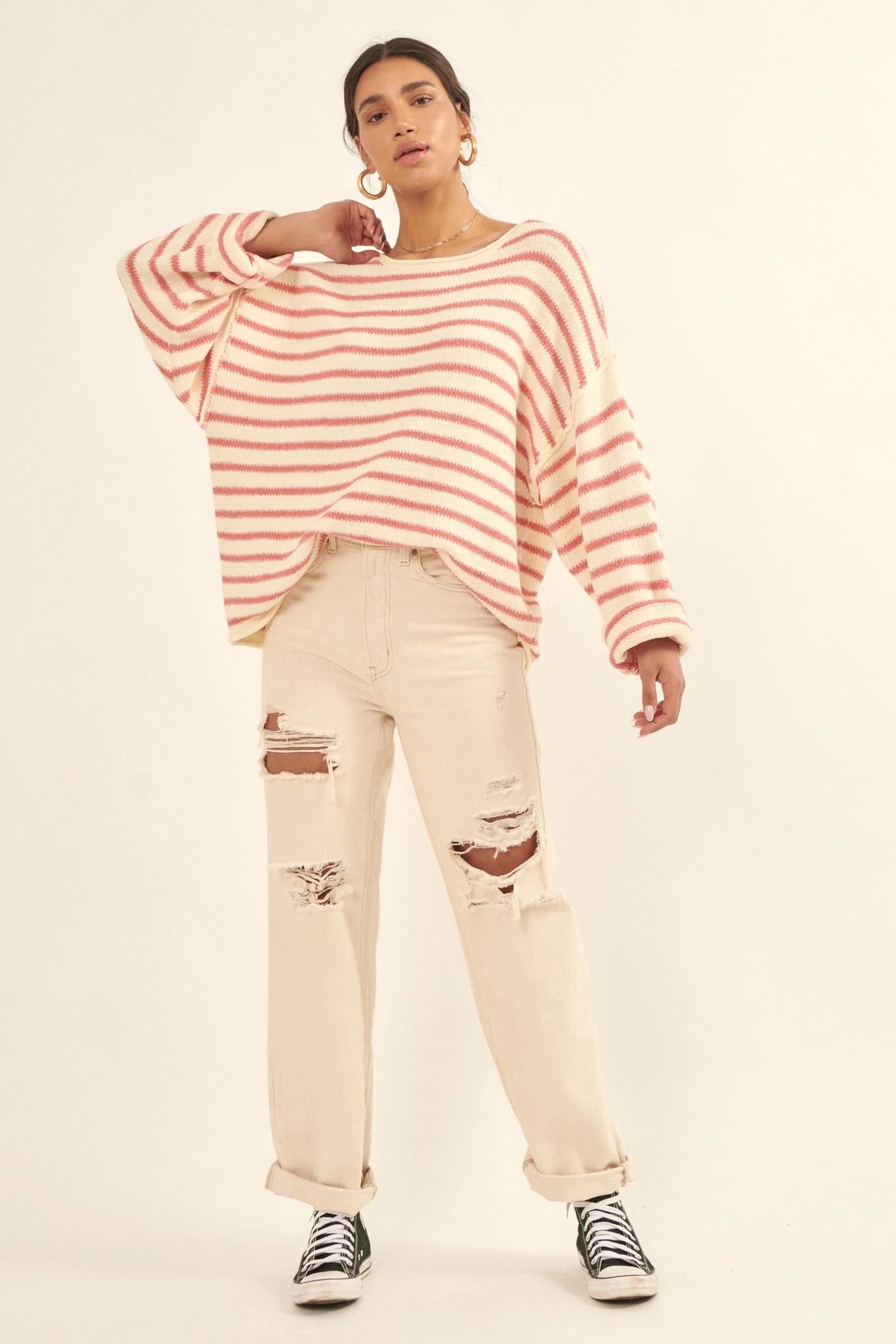Stripe Hype Oversized Striped Sweater - Image 94