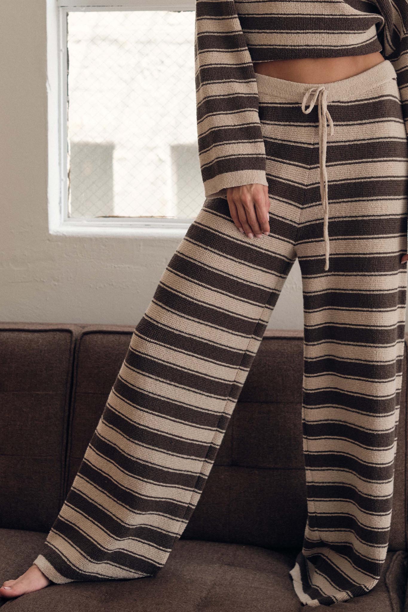 Stripe to It Textured Striped Knit Sweater Pants - Image 2