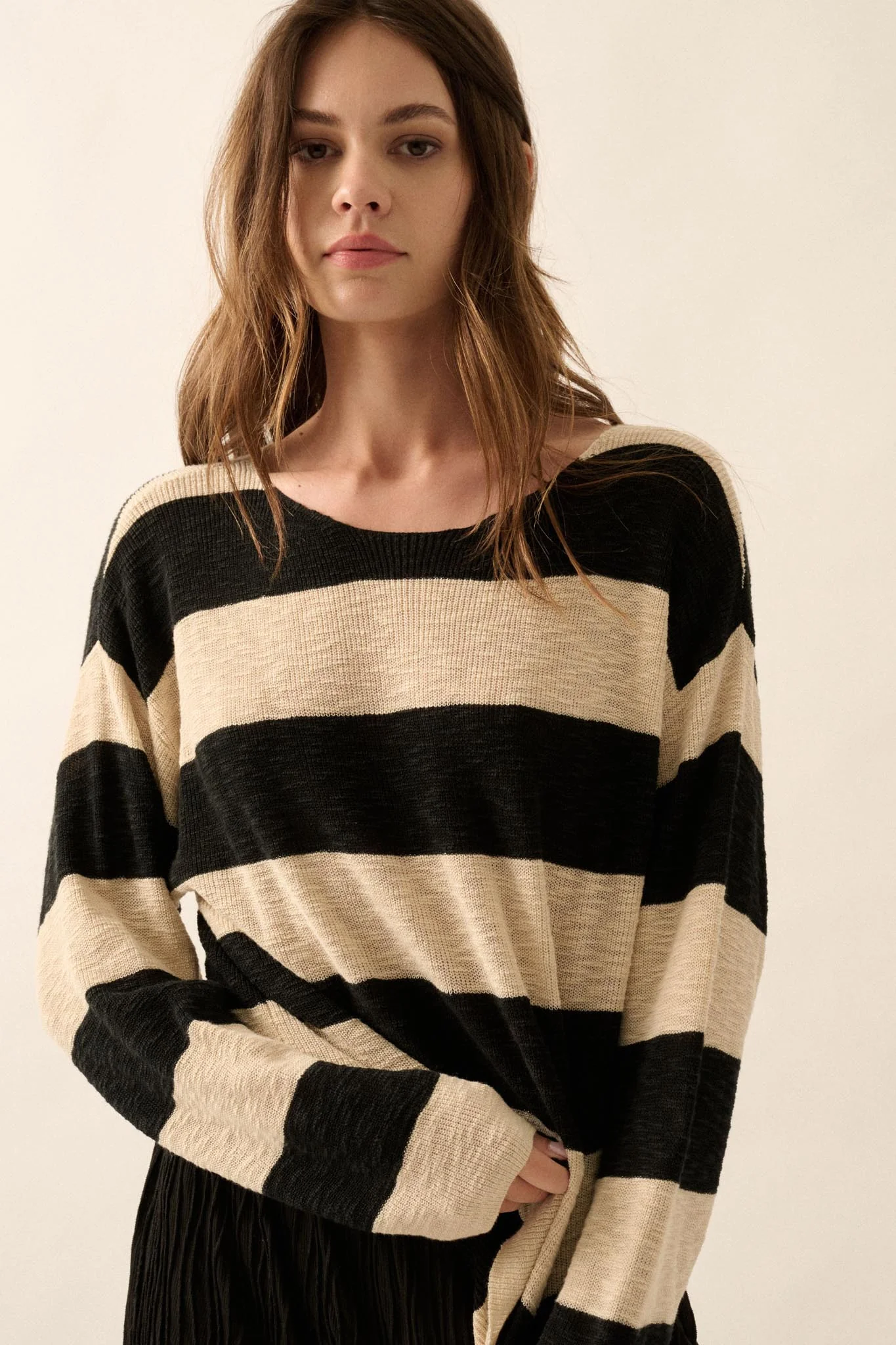 Stripe Zone Striped Slub-Knit Sweater - Image 11