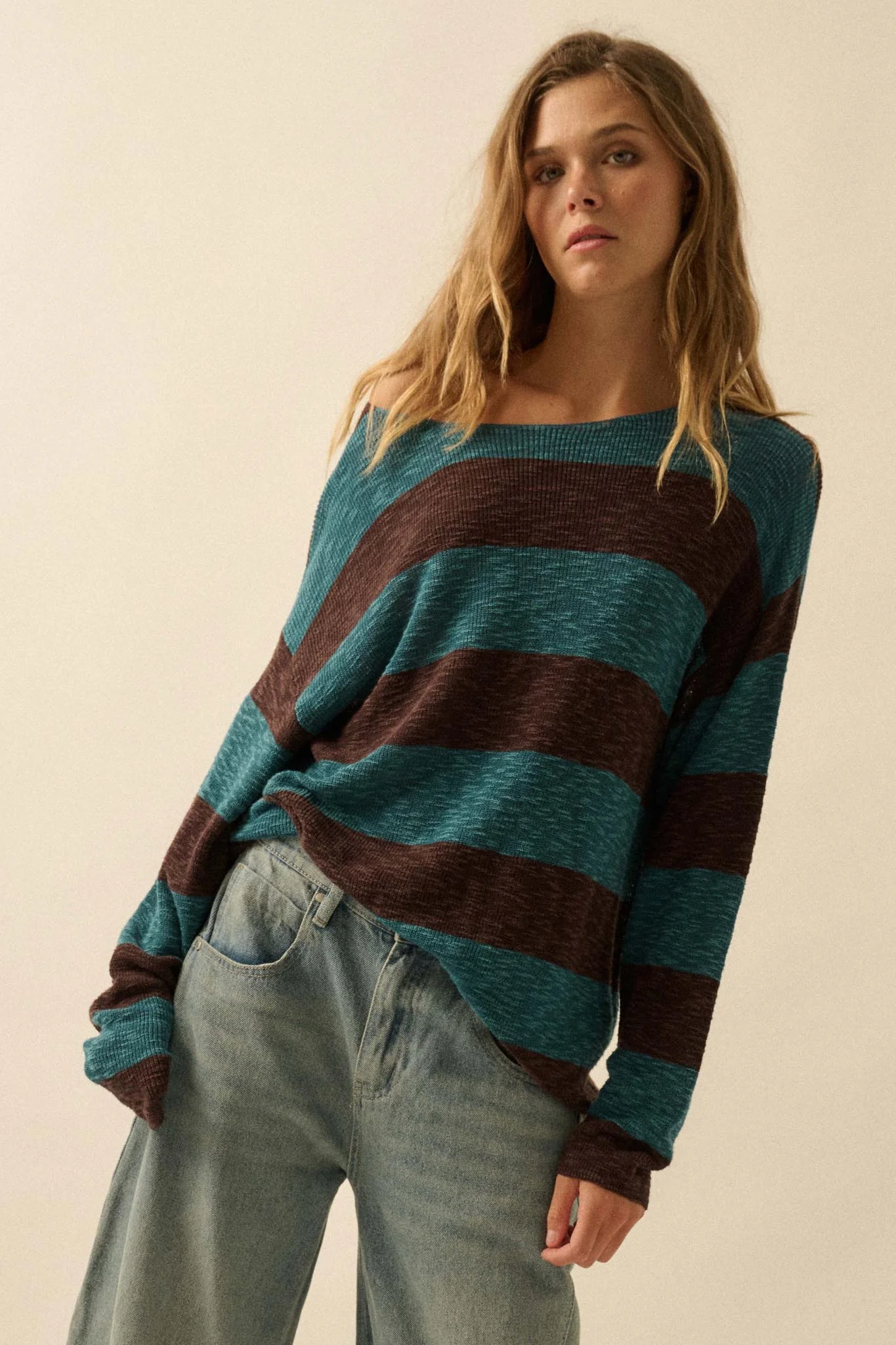 Stripe Zone Striped Slub-Knit Sweater - Image 13