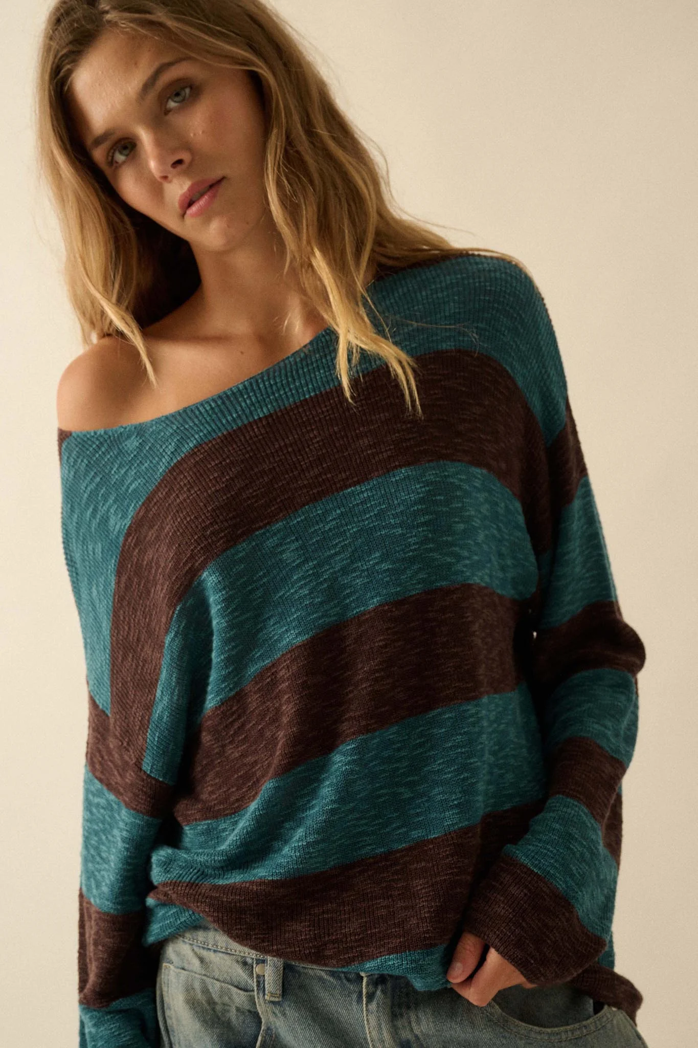 Stripe Zone Striped Slub-Knit Sweater - Image 15