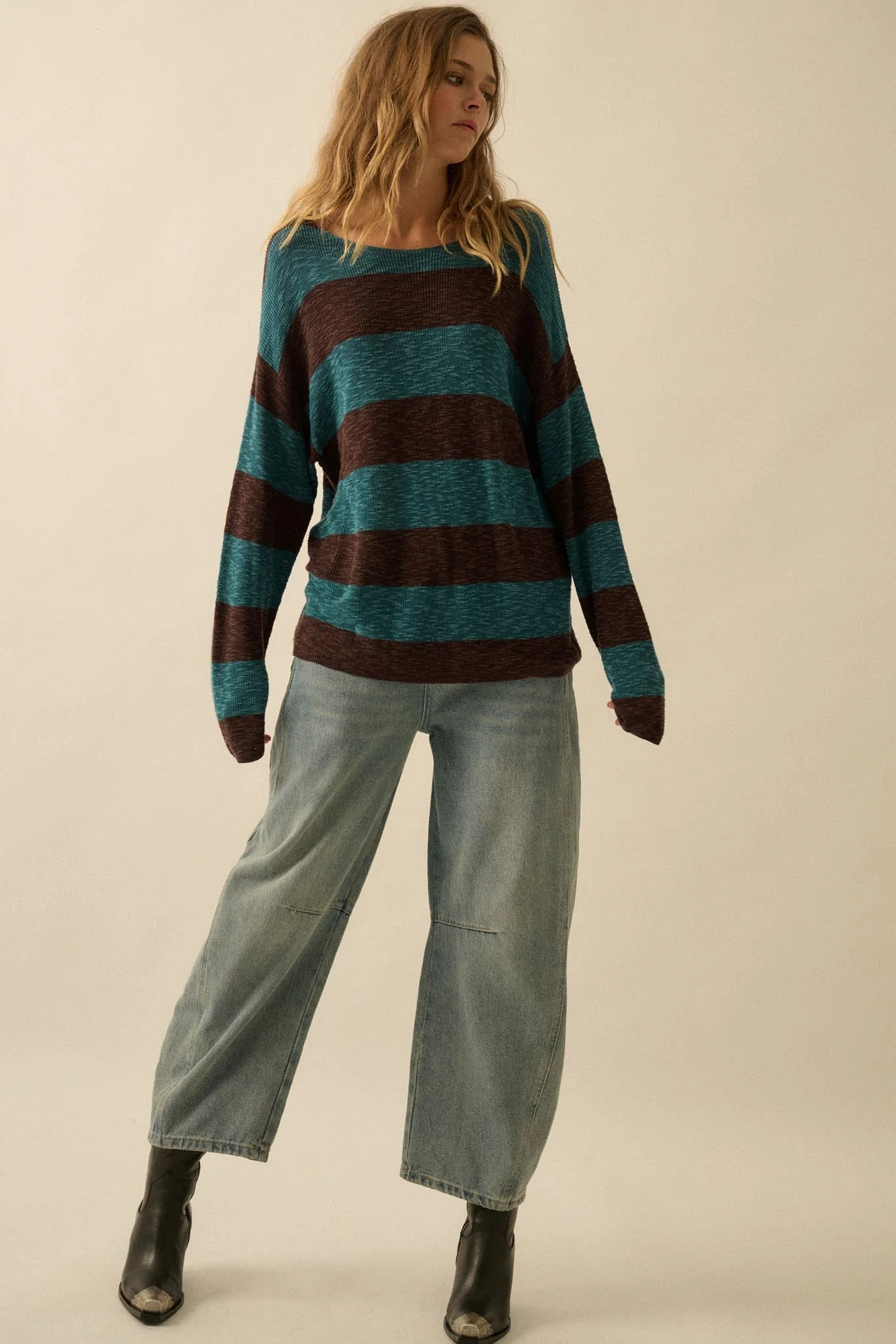 Stripe Zone Striped Slub-Knit Sweater - Image 16