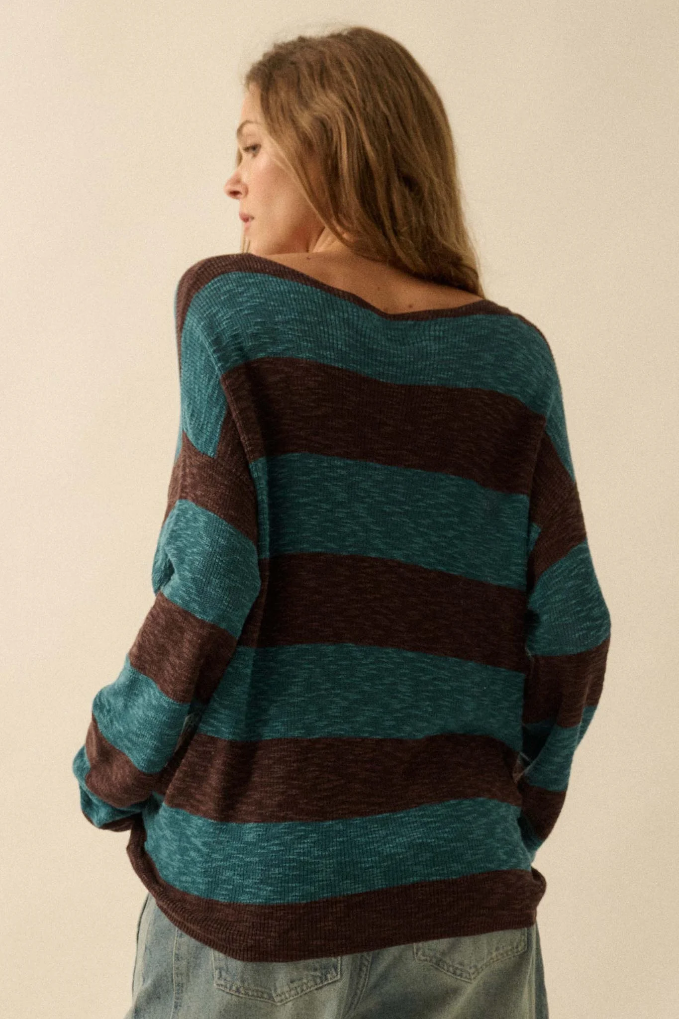 Stripe Zone Striped Slub-Knit Sweater - Image 18