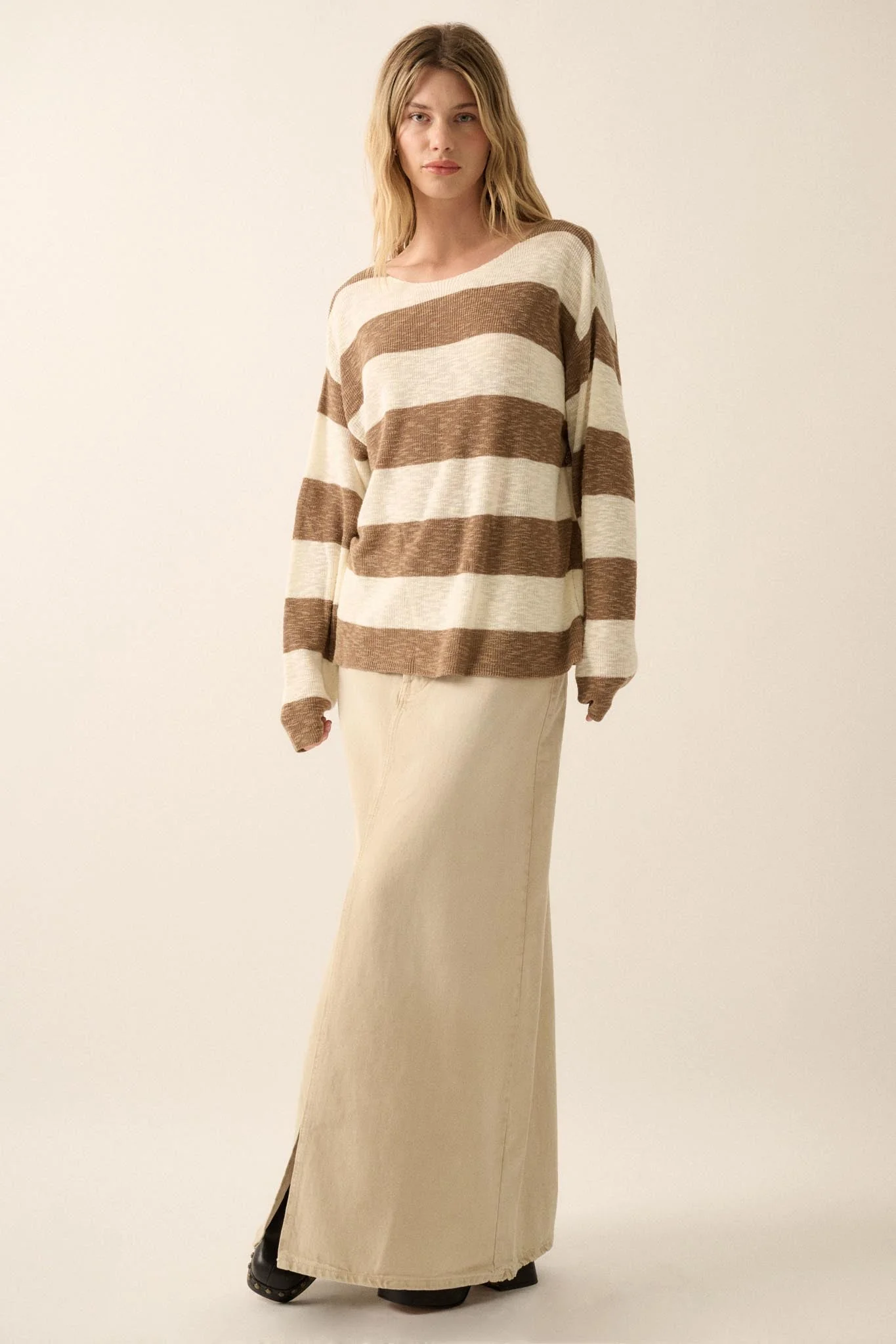 Stripe Zone Striped Slub-Knit Sweater - Image 21