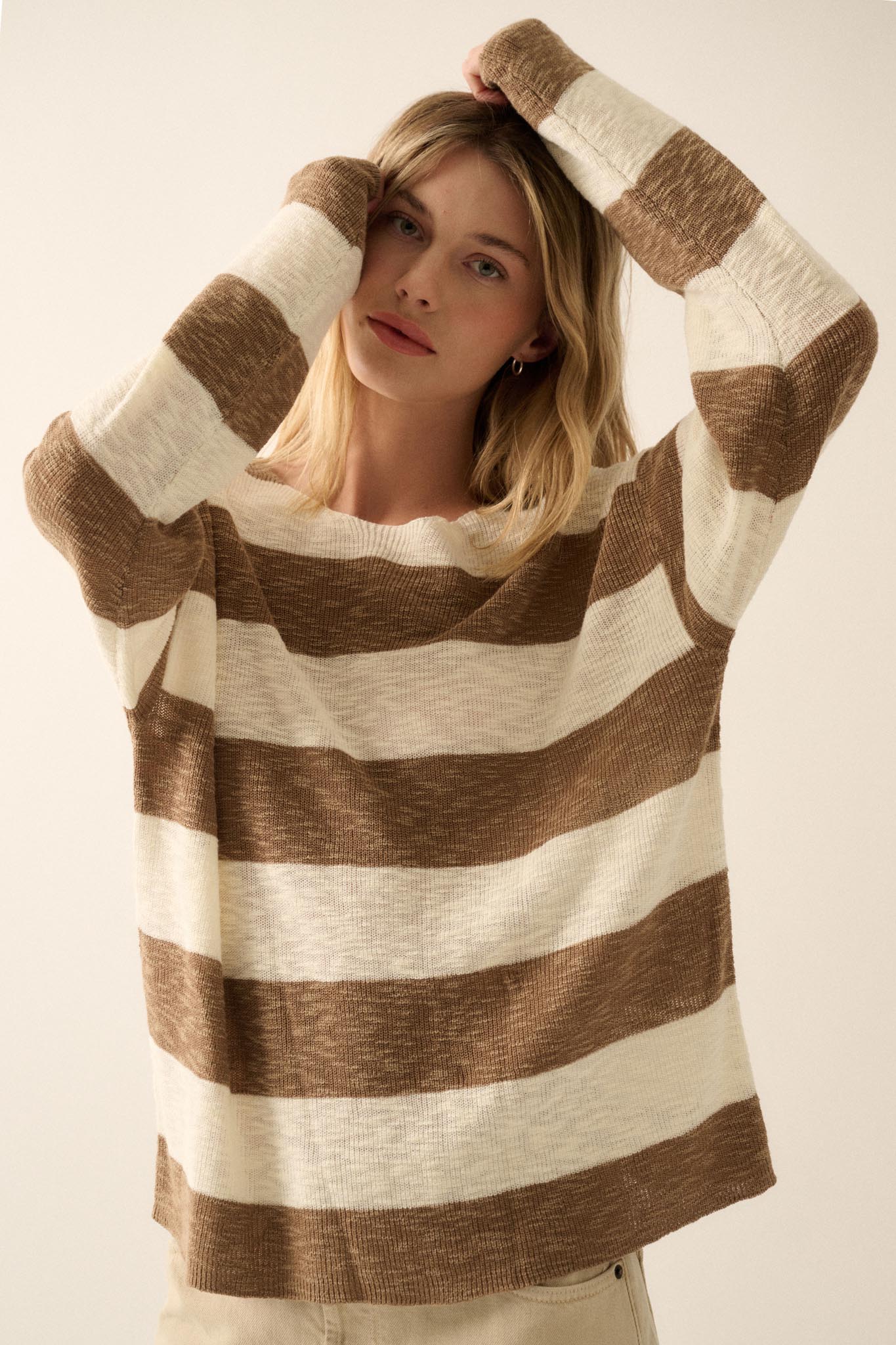 Stripe Zone Striped Slub-Knit Sweater - Image 22