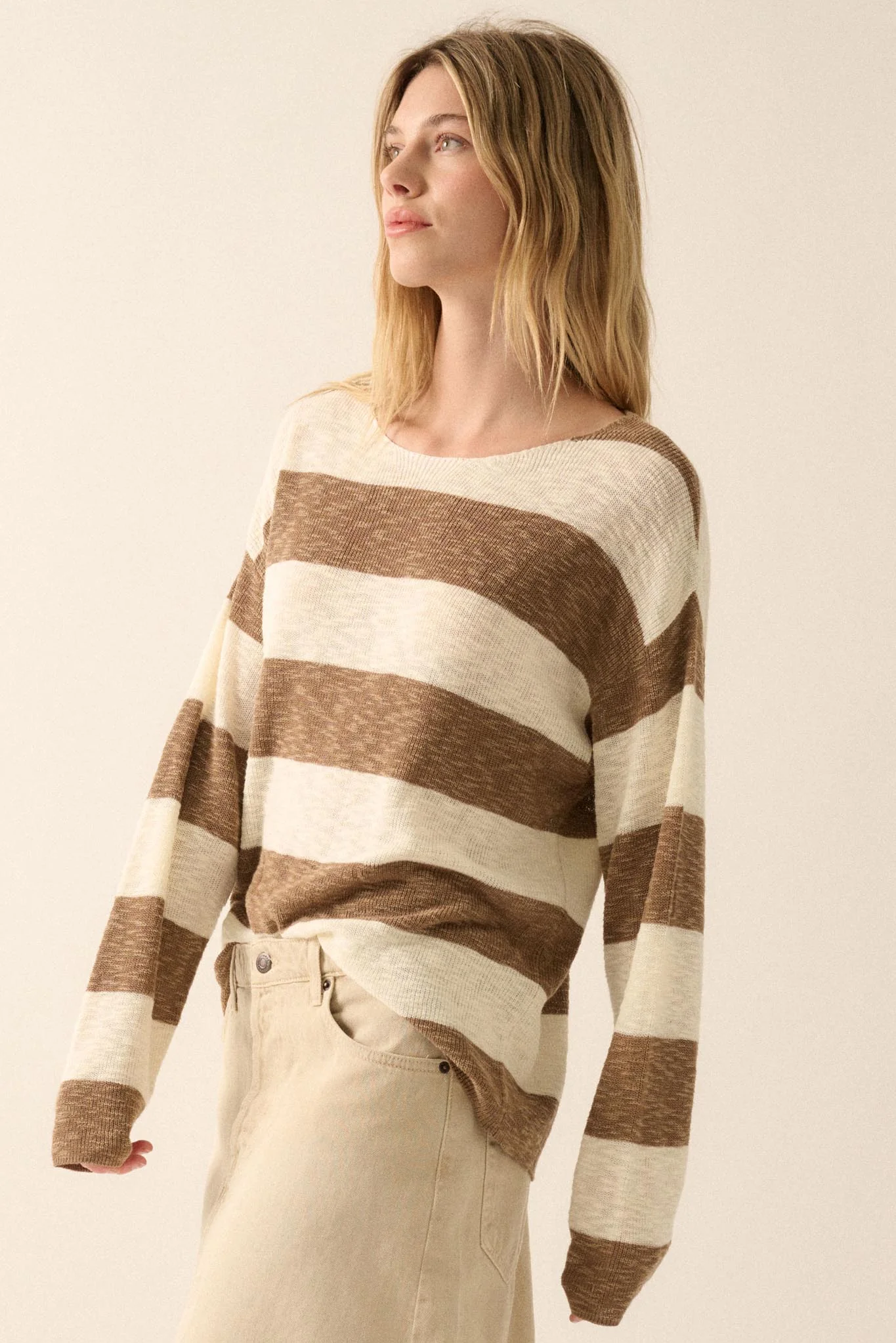 Stripe Zone Striped Slub-Knit Sweater - Image 23