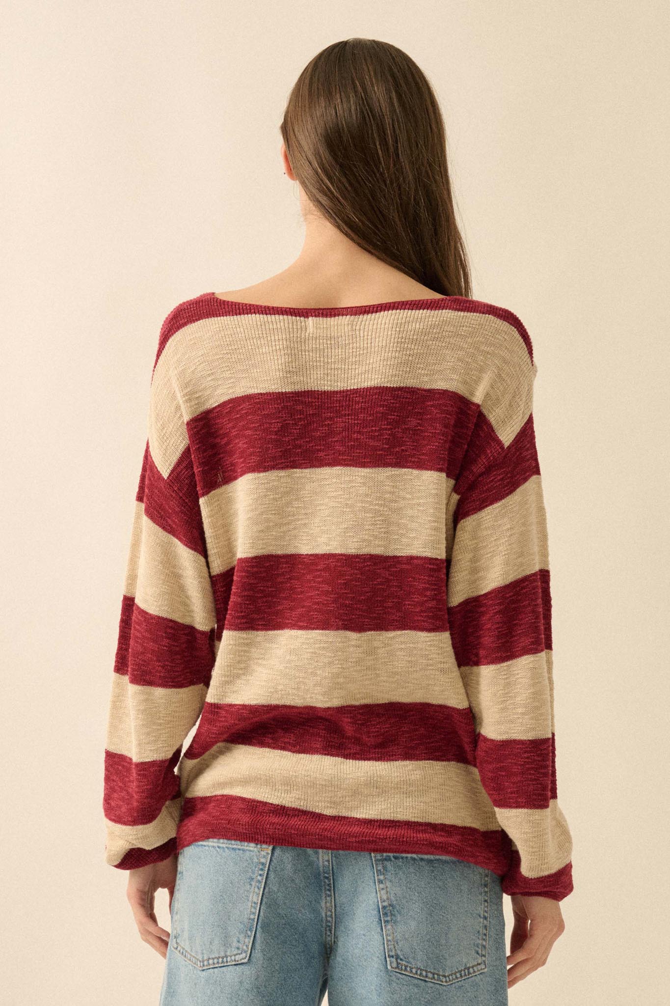 Stripe Zone Striped Slub-Knit Sweater - Image 6