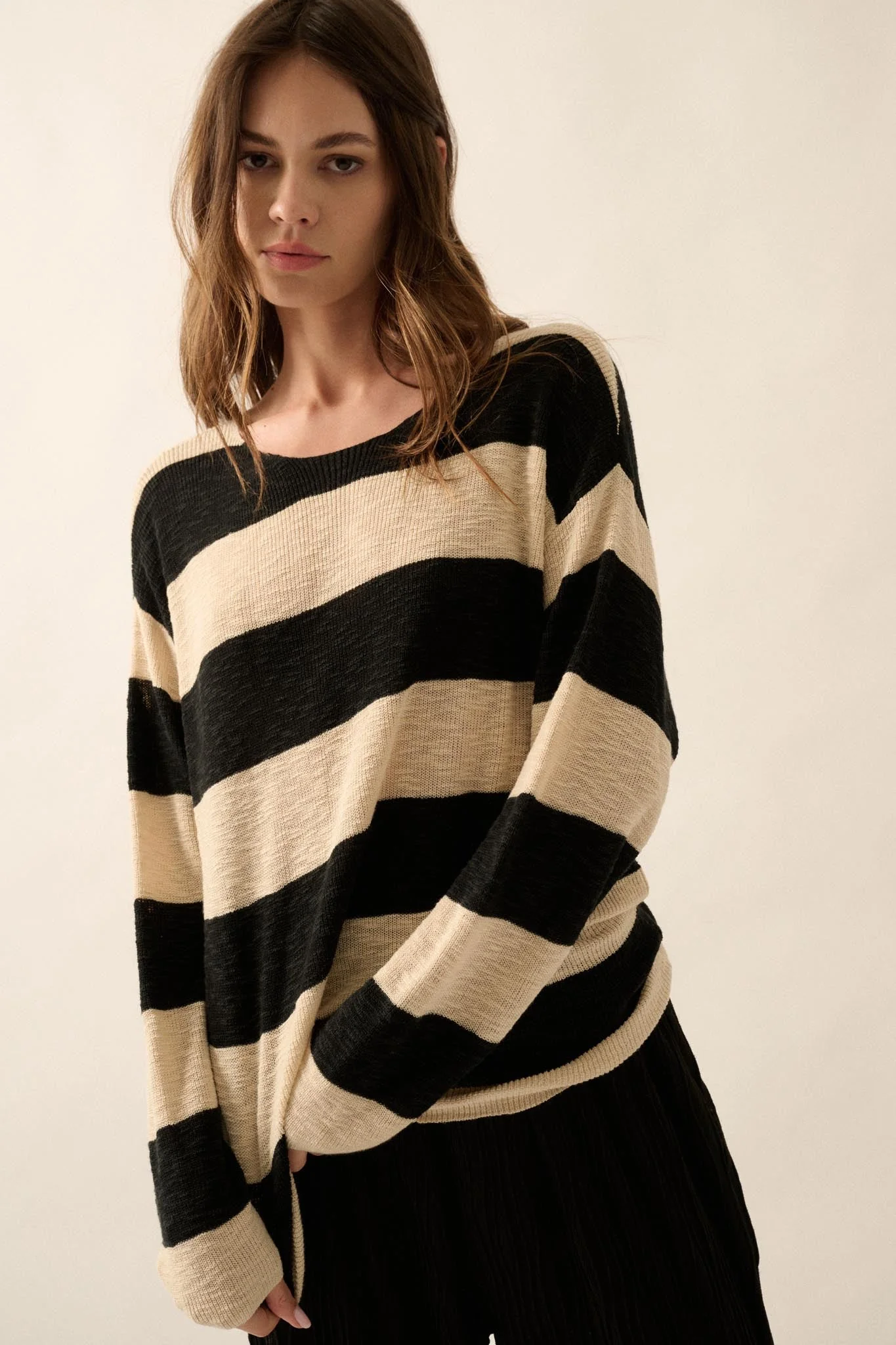Stripe Zone Striped Slub-Knit Sweater - Image 7