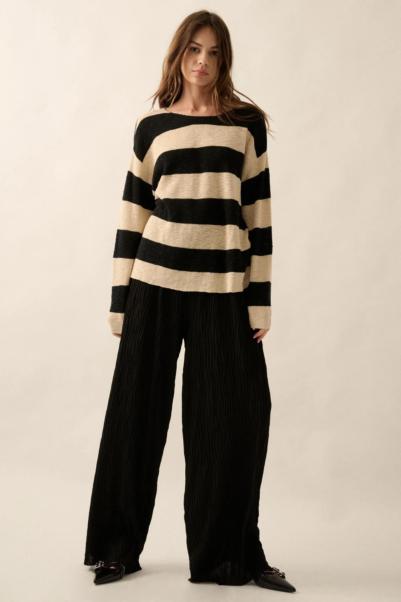 Stripe Zone Striped Slub-Knit Sweater - Image 9