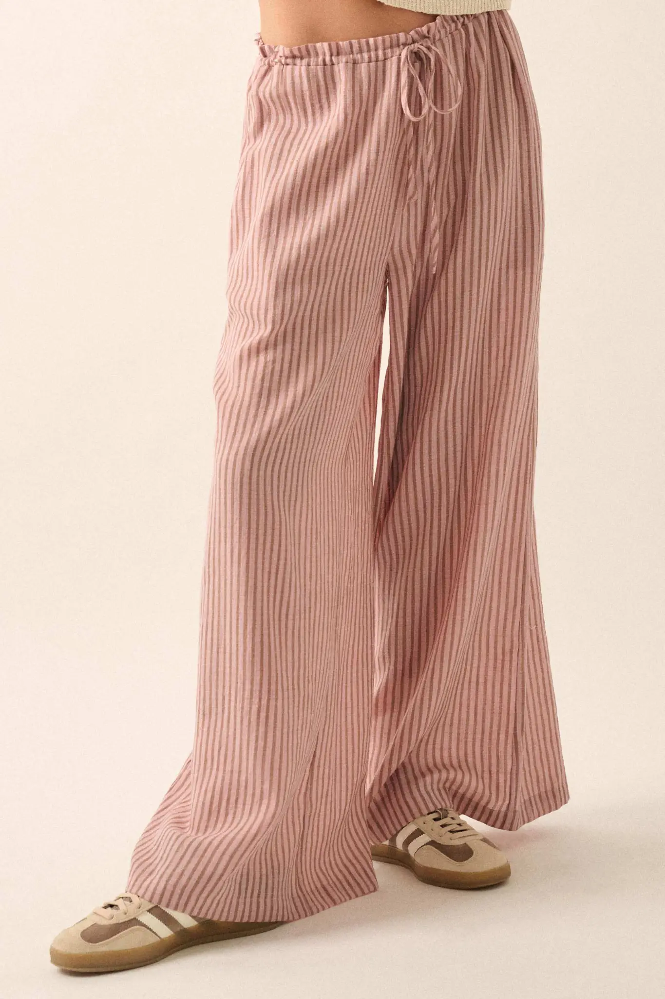 Stroll Goals Striped Wide-Leg Drawstring Pants - Image 5