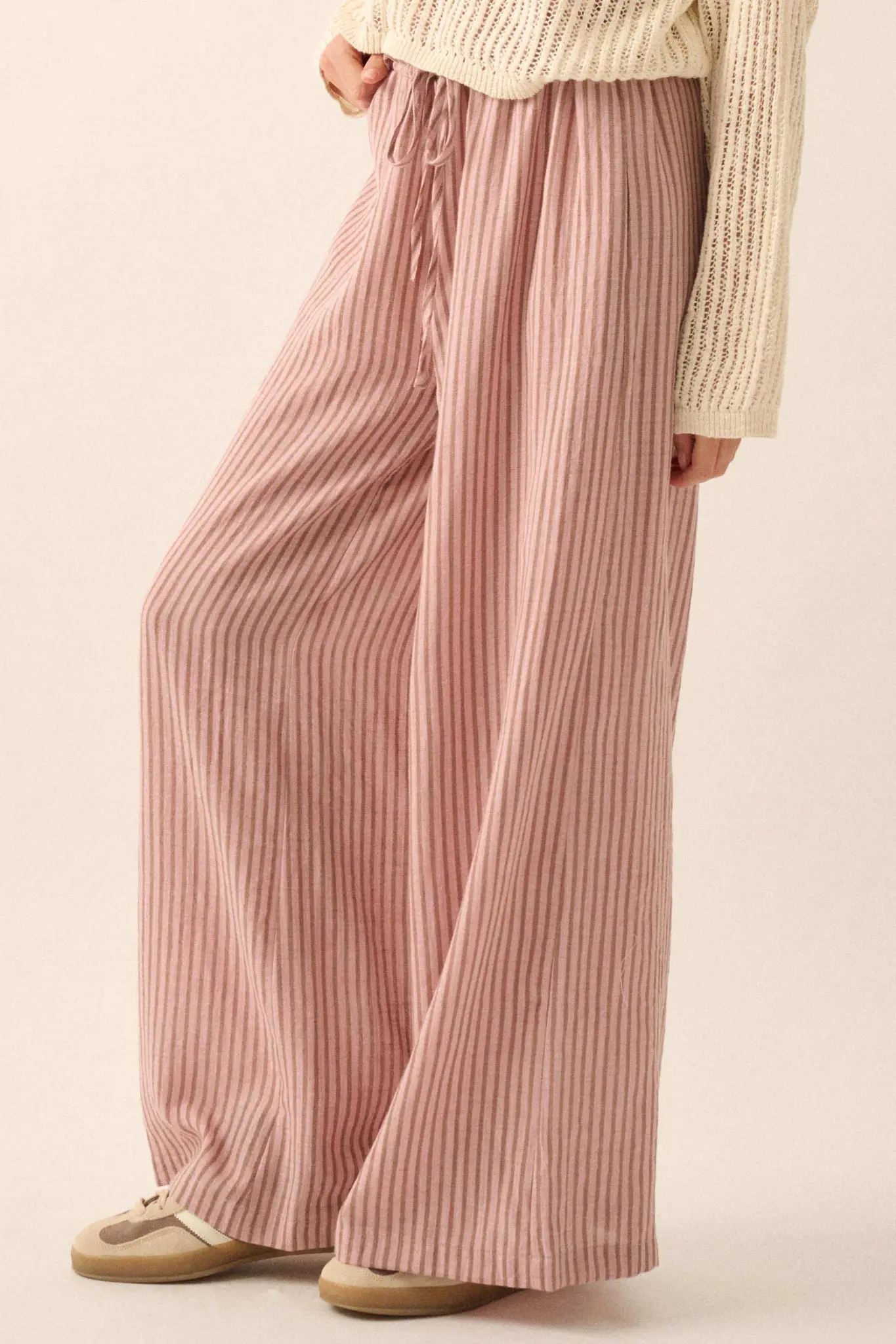 Stroll Goals Striped Wide-Leg Drawstring Pants - Image 8