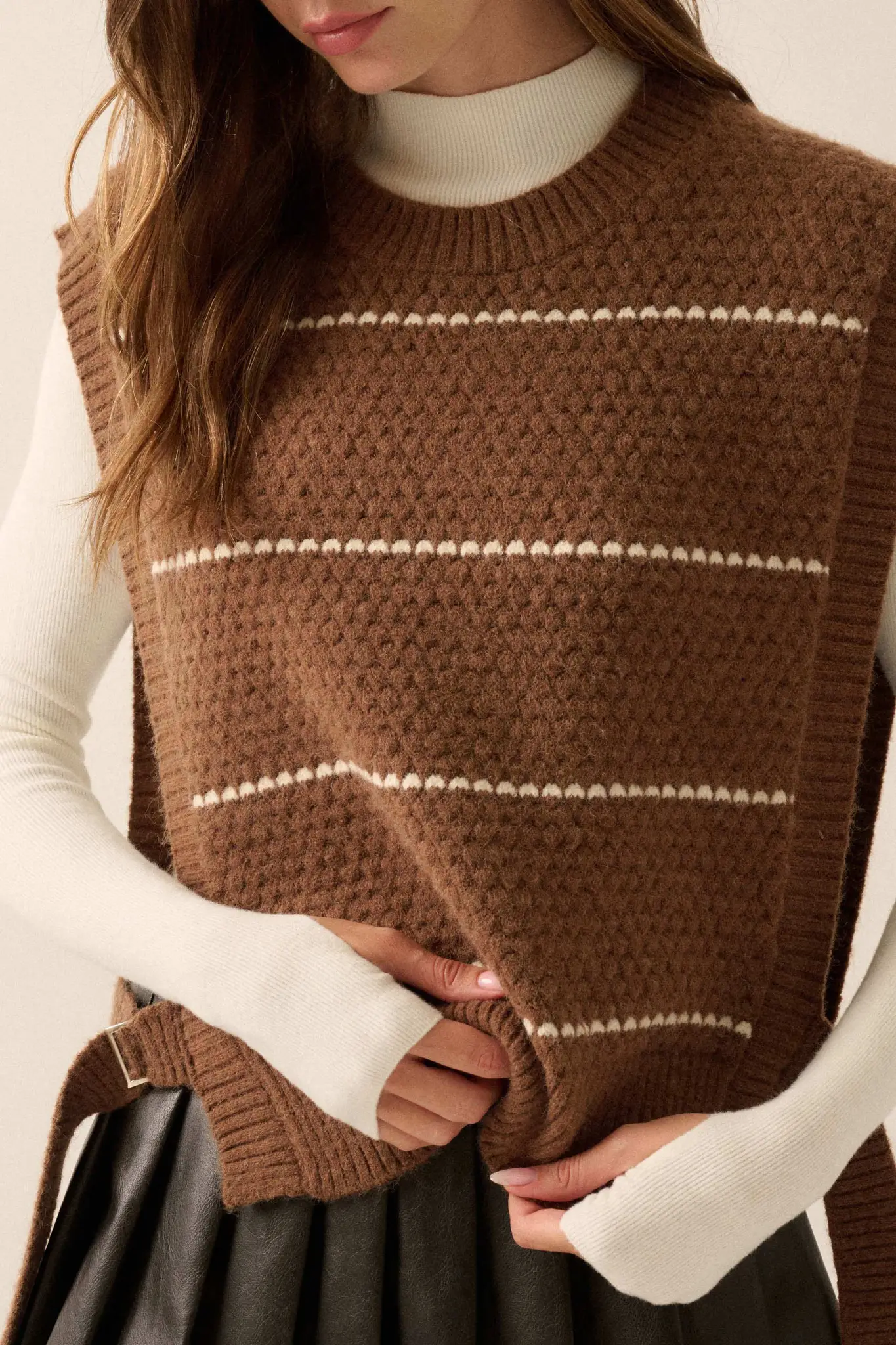 Study Date Striped Knit Side-Tie Sweater Vest - Image 8