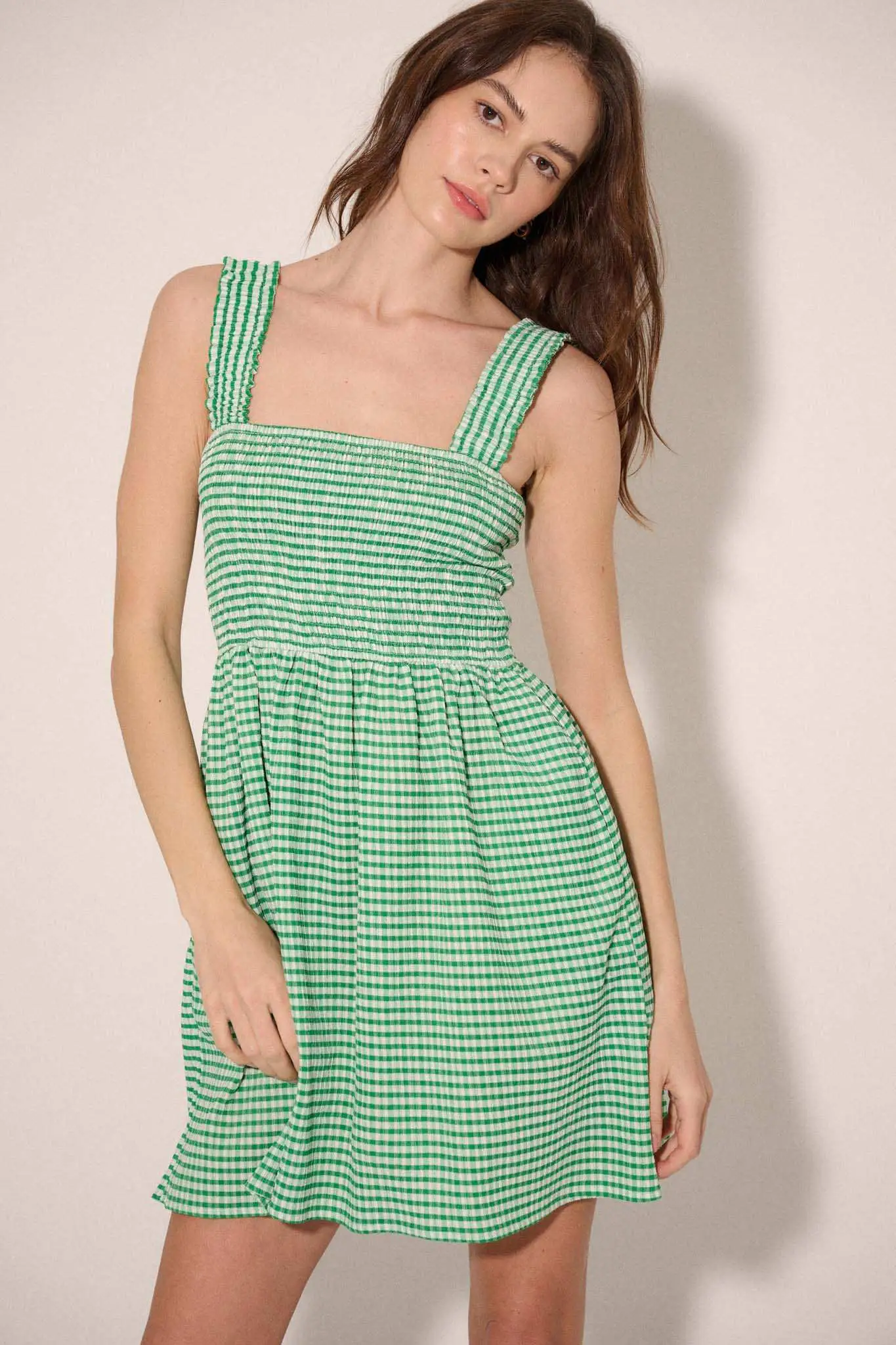 Sugar Rush Smocked Gingham Mini Sundress - Image 10
