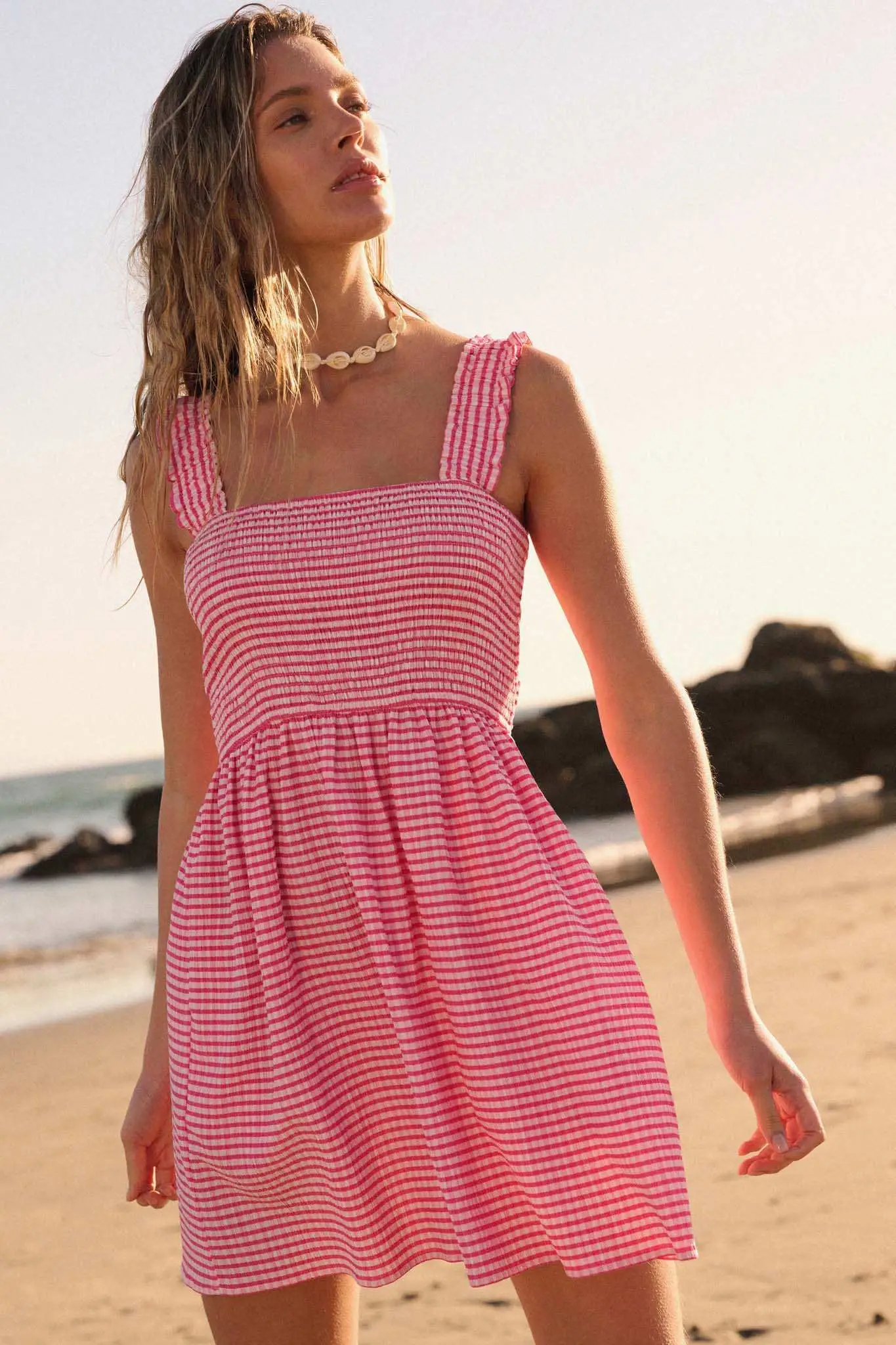 Sugar Rush Smocked Gingham Mini Sundress - Image 5