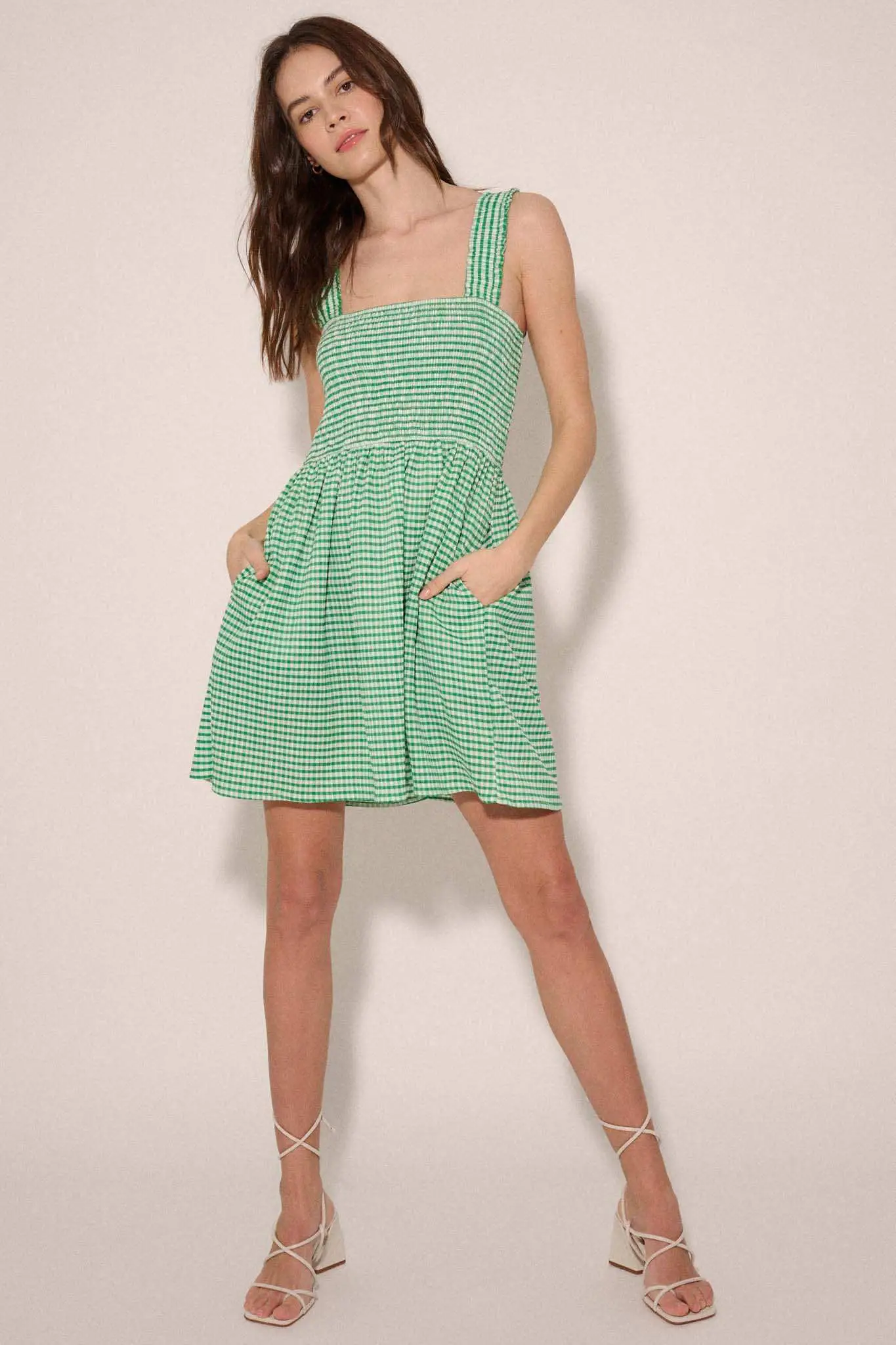 Sugar Rush Smocked Gingham Mini Sundress - Image 9