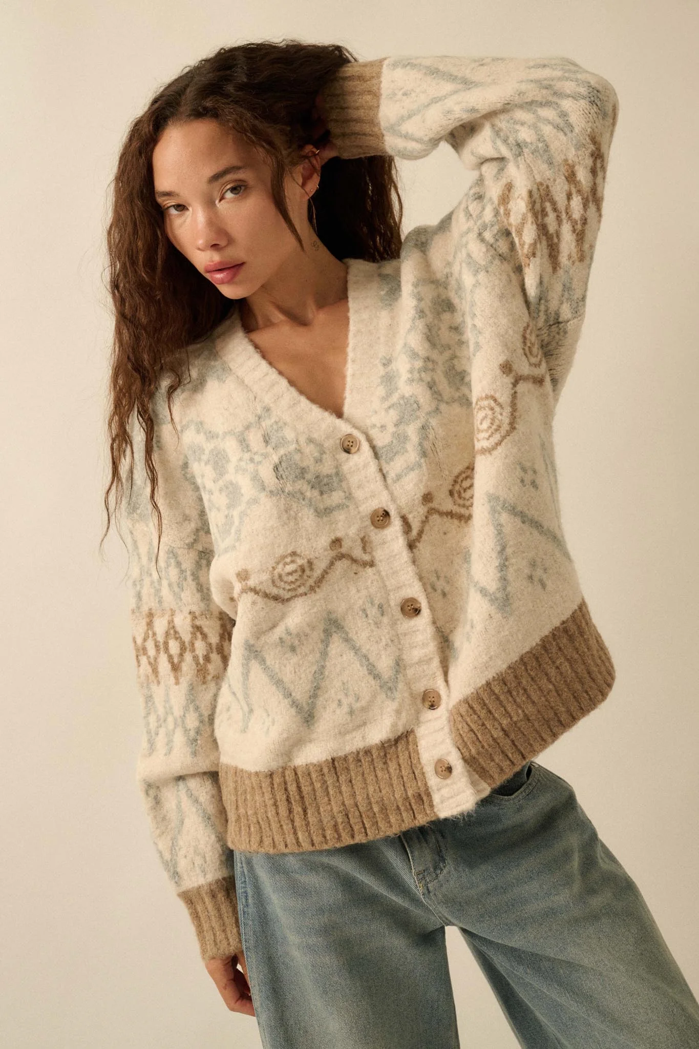 Summit Trail Brushed Alpine-Knit Cardigan - Image 10