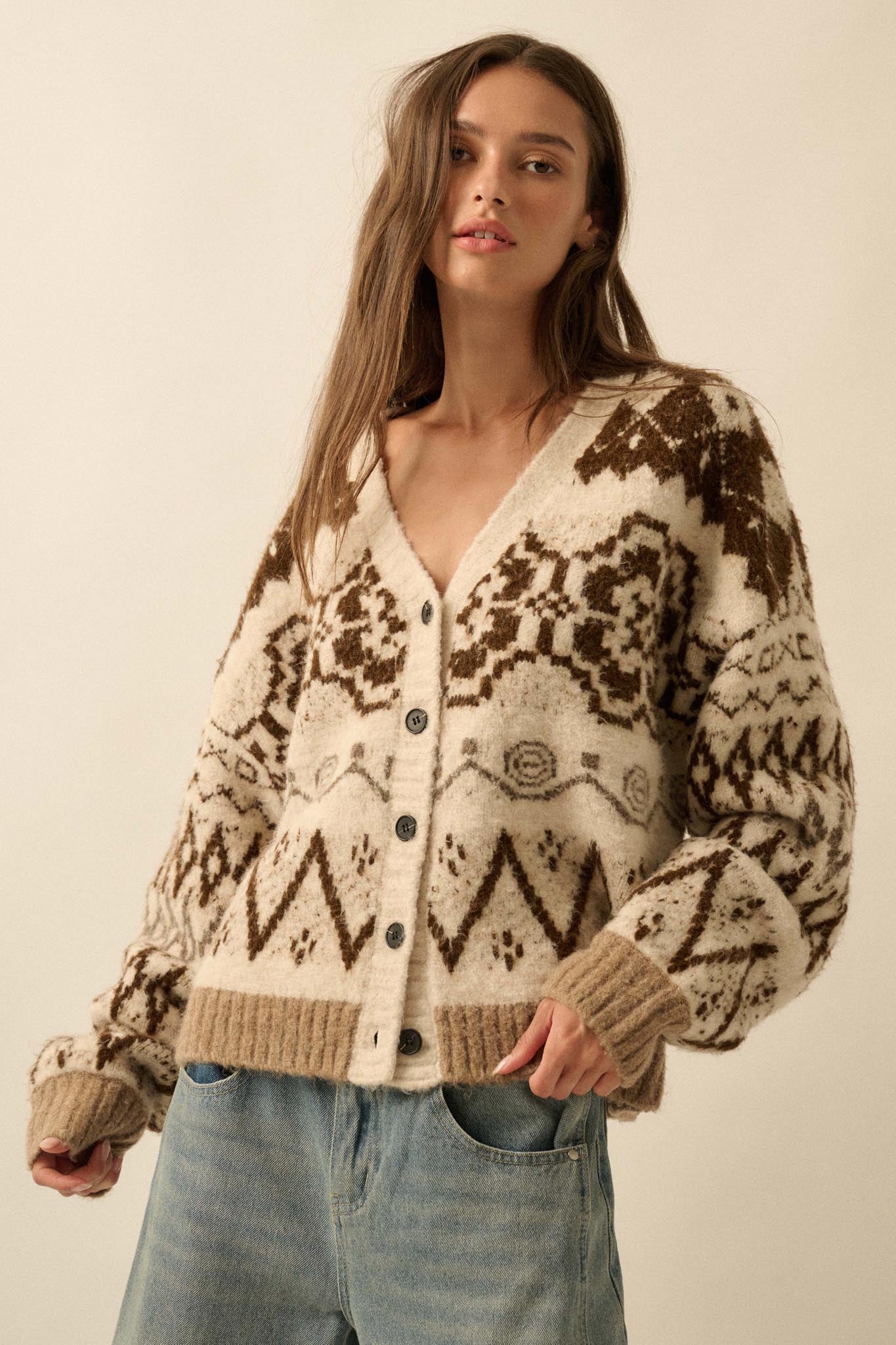 Summit Trail Brushed Alpine-Knit Cardigan - Image 4