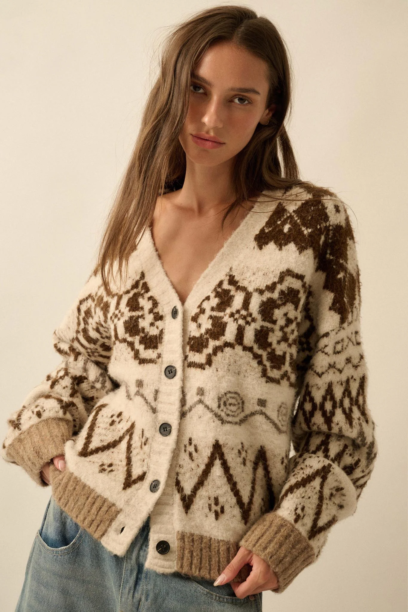 Summit Trail Brushed Alpine-Knit Cardigan - Image 8
