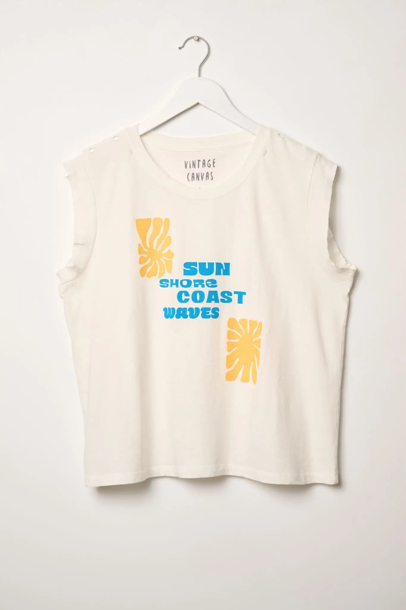 Sun Shore Coast Waves Sleeveless Graphic Tee