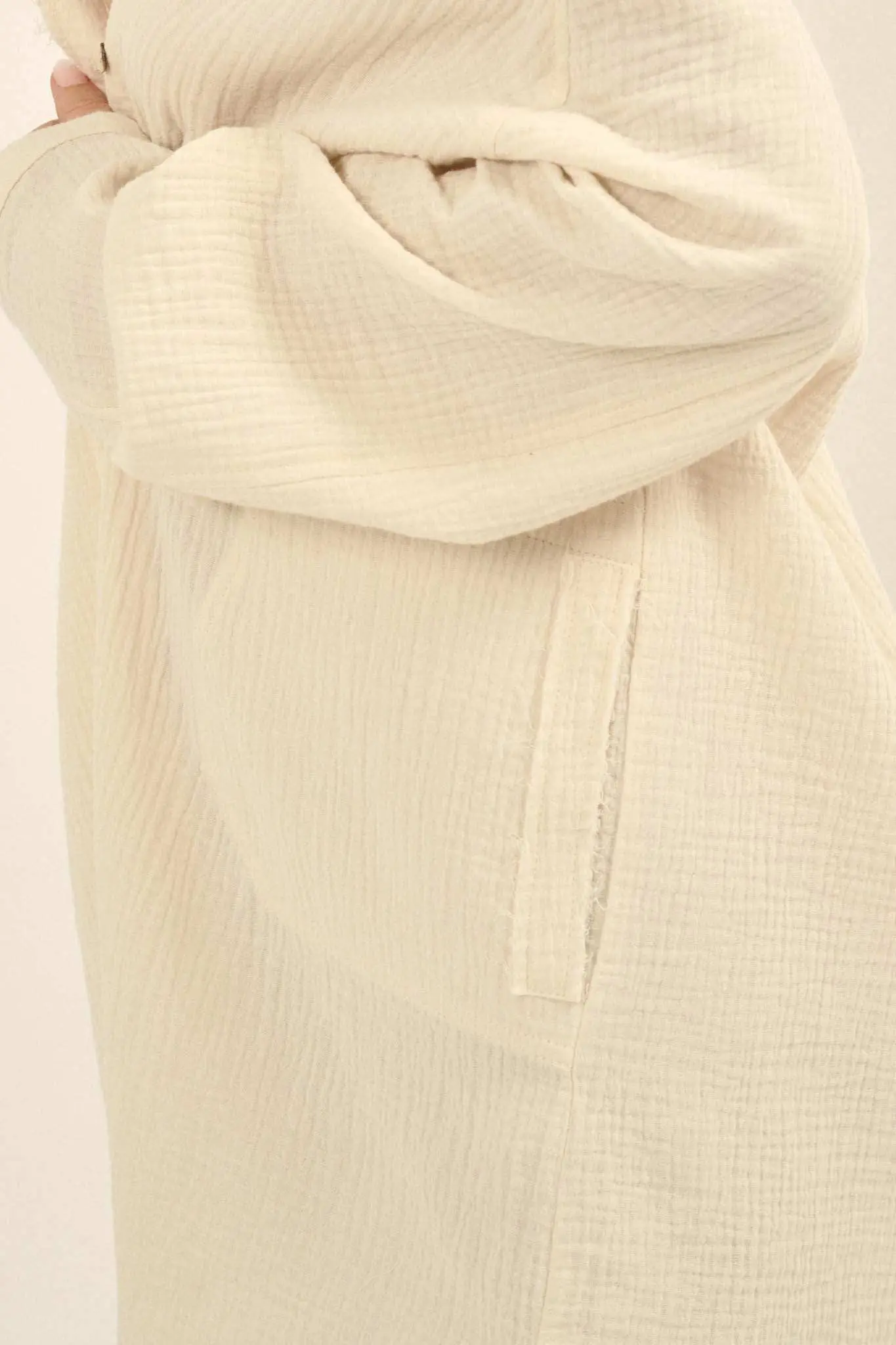 Sunday Vibes Crinkle Cotton Mini Shirt Dress - Image 17