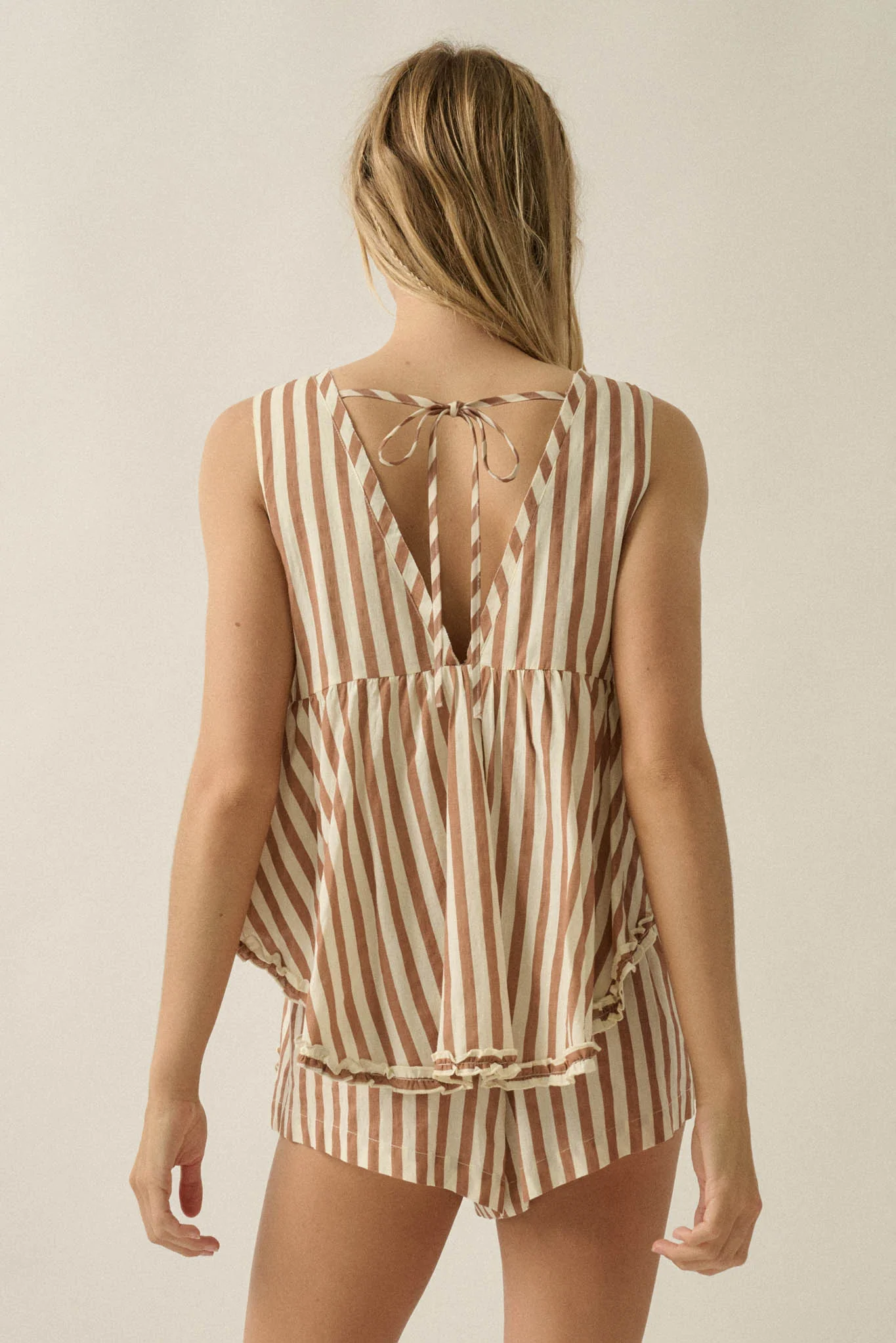 Sunny Saturday Striped Ruffled Babydoll Romper - Image 2
