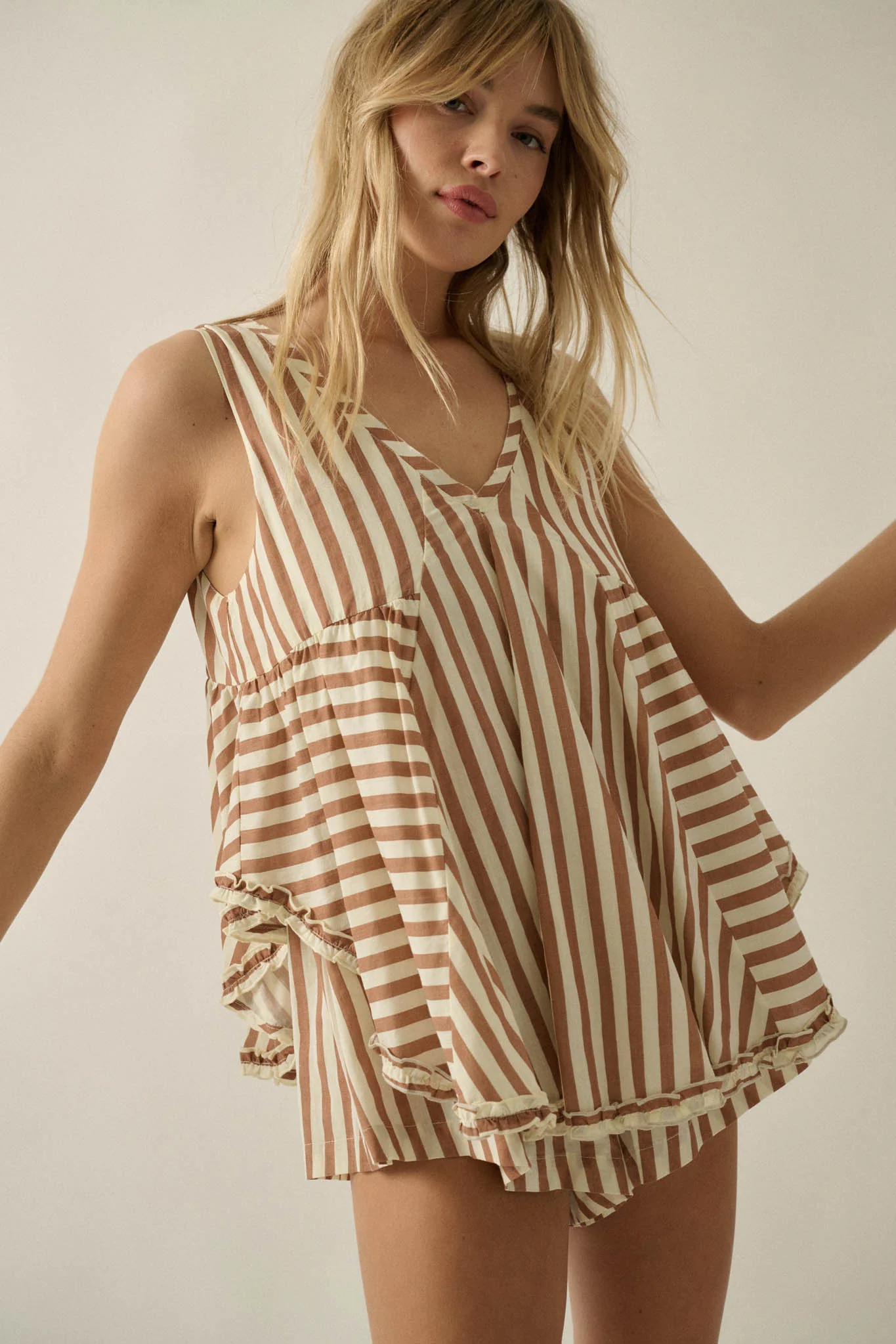 Sunny Saturday Striped Ruffled Babydoll Romper - Image 5