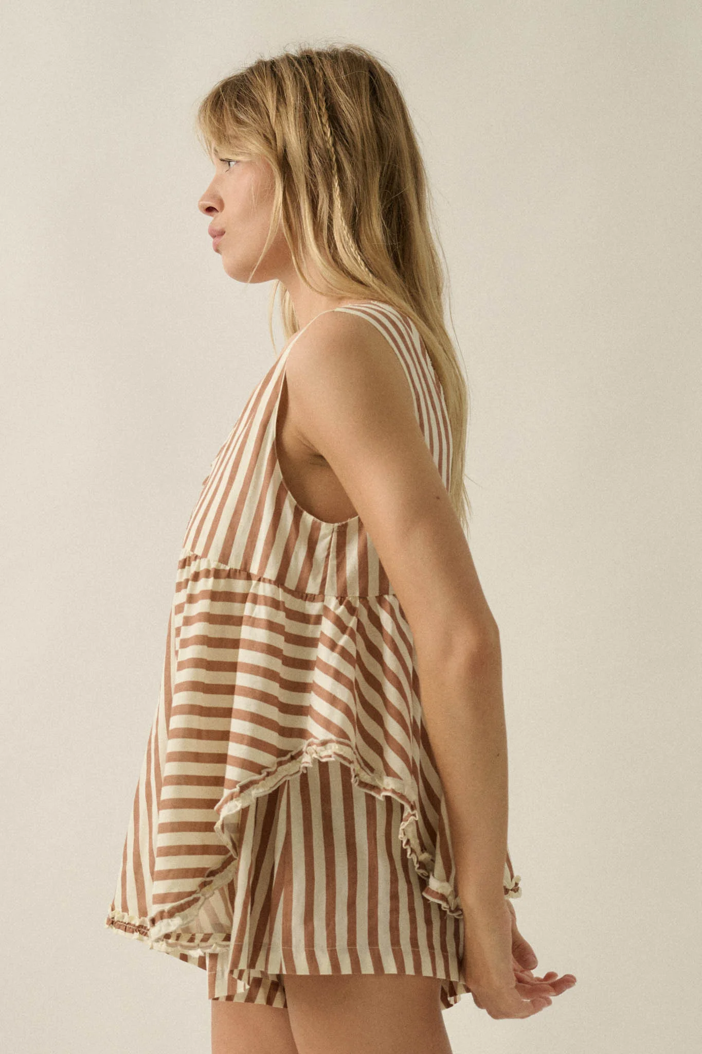 Sunny Saturday Striped Ruffled Babydoll Romper - Image 6
