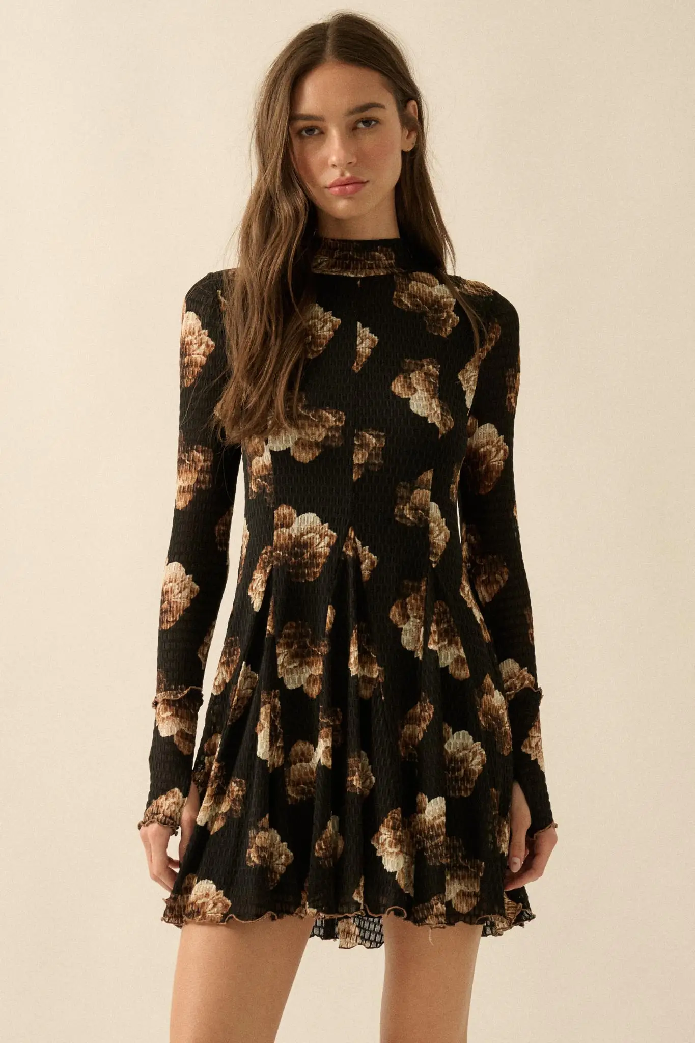 Sweet Bouquet Floral Honeycomb Mesh Mini Dress - Image 3