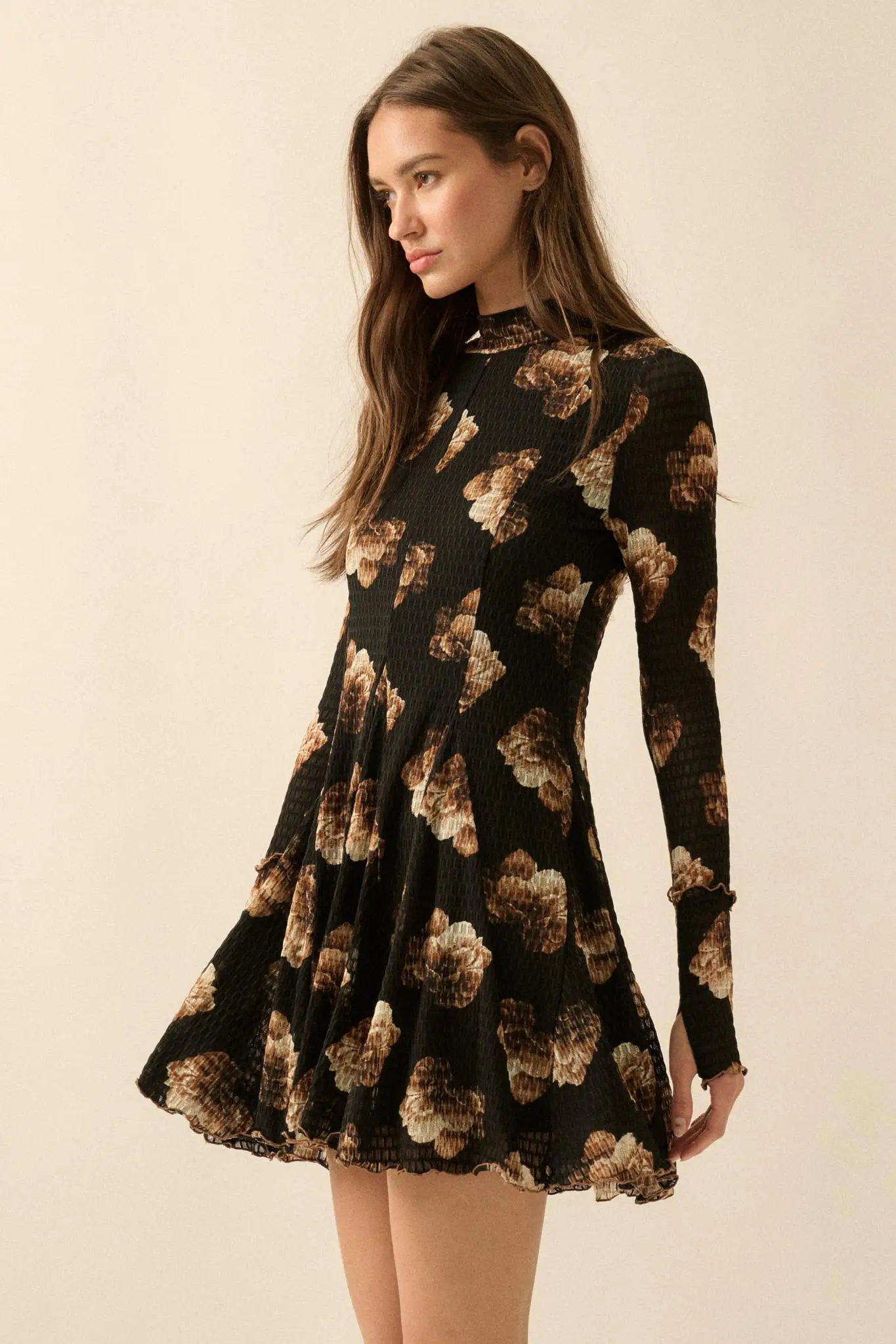 Sweet Bouquet Floral Honeycomb Mesh Mini Dress - Image 5