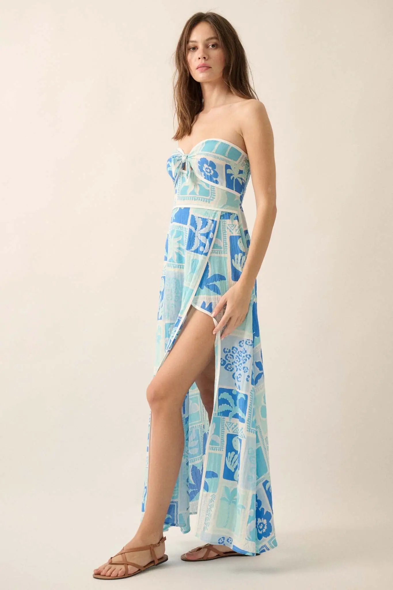 Sweet Escape Tropical Floral Strapless Maxi Dress - Image 8