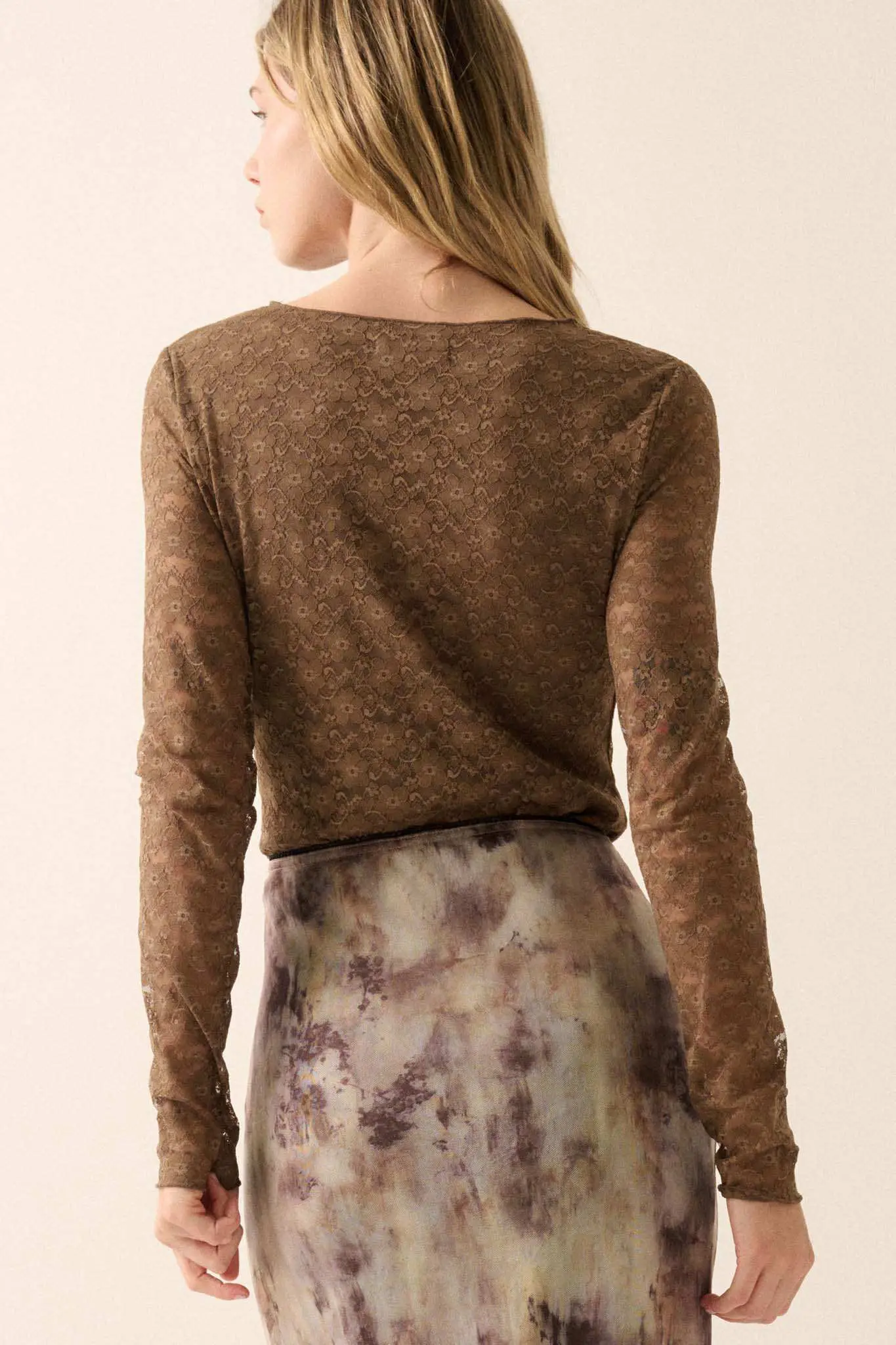 Sweet Flirtation Floral Lace Long-Sleeve Bodysuit - Image 9