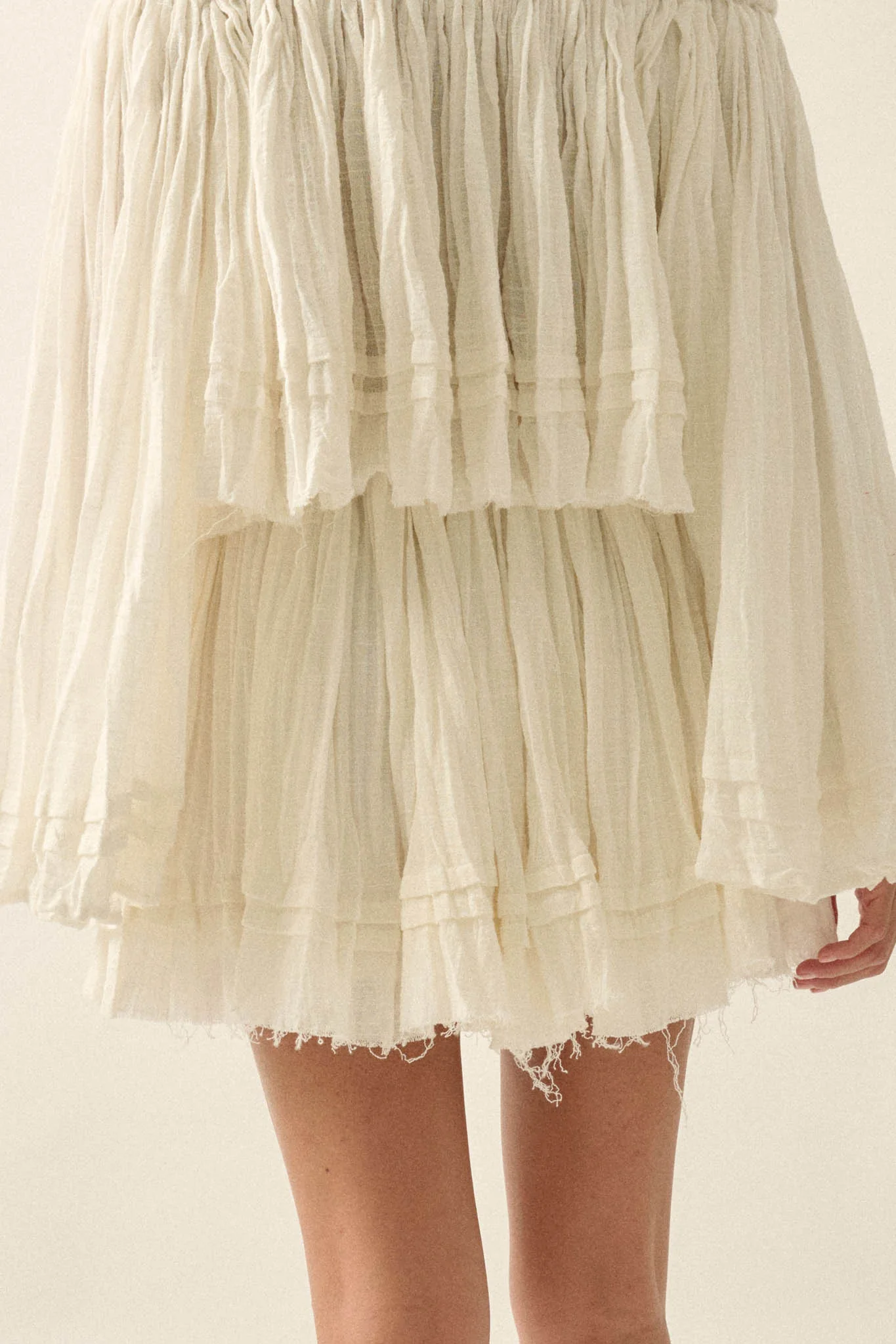Sweet Freedom Cotton Gauze Drawstring Mini Skirt - Image 15