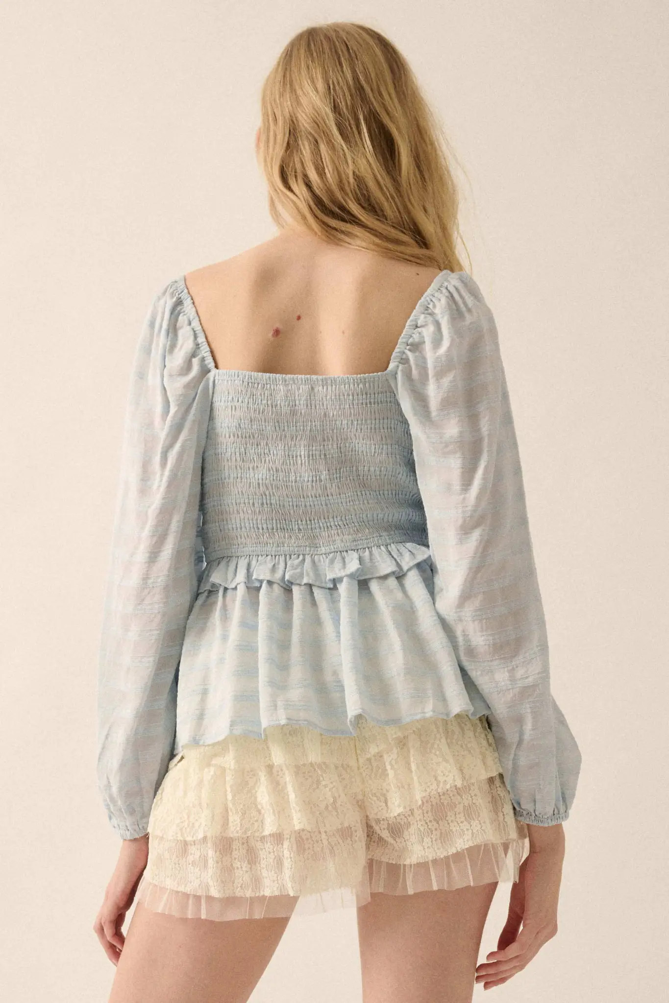 Sweet Infatuation Striped Ribbon-Trim Peasant Top - Image 15