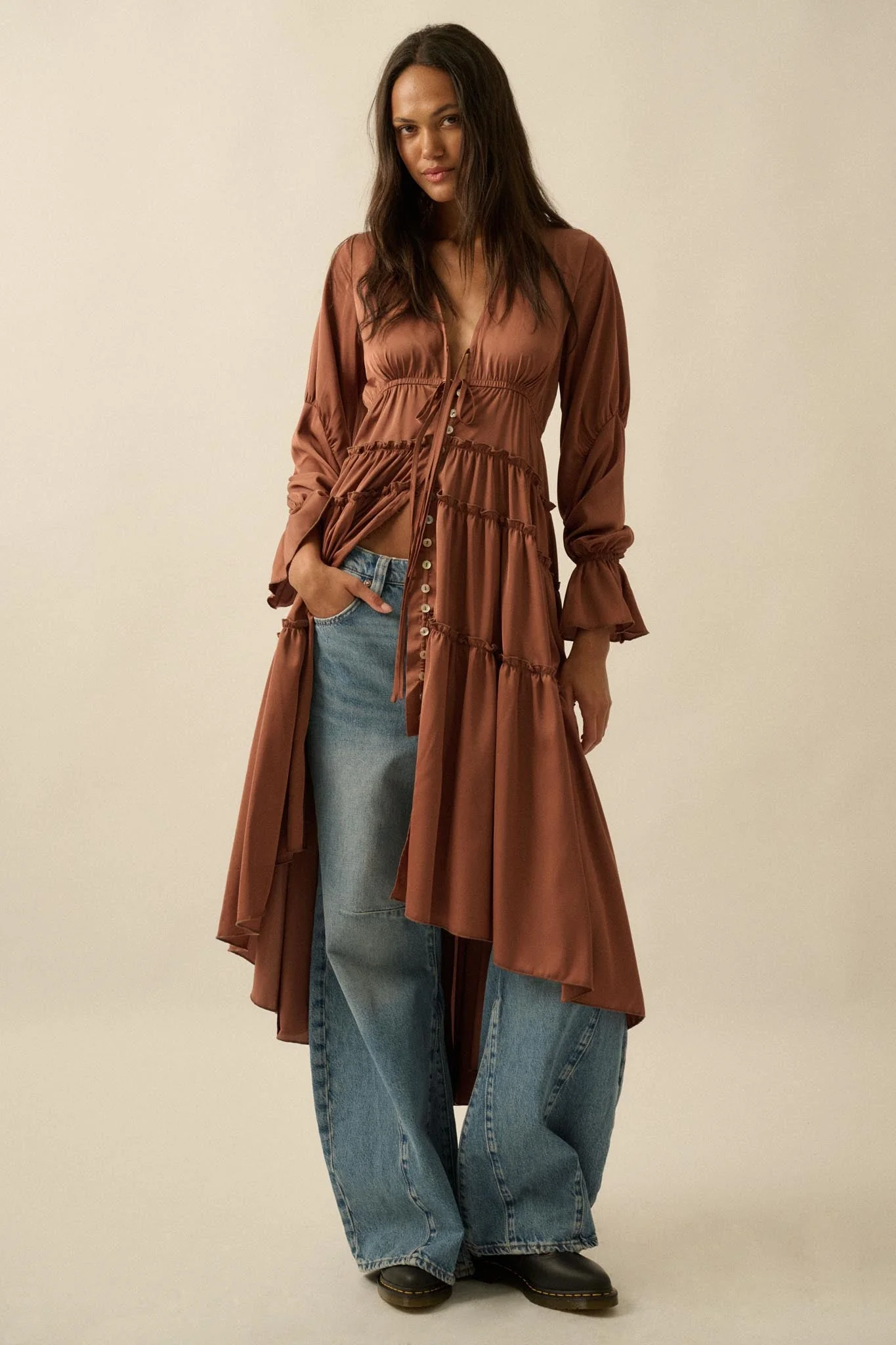 Sweet Juliet Ruffled High-Low Layering Midi Dress
