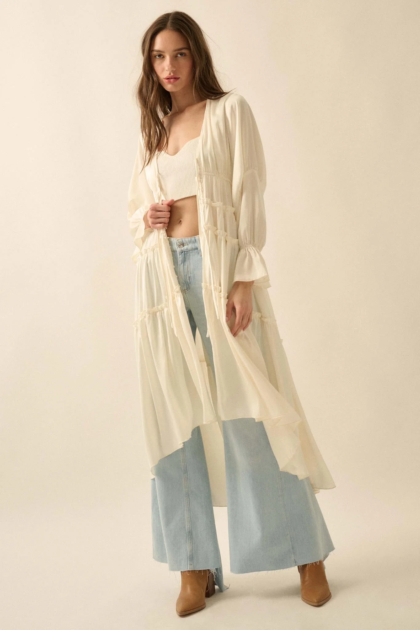 Sweet Juliet Ruffled High-Low Layering Midi Dress - Image 10