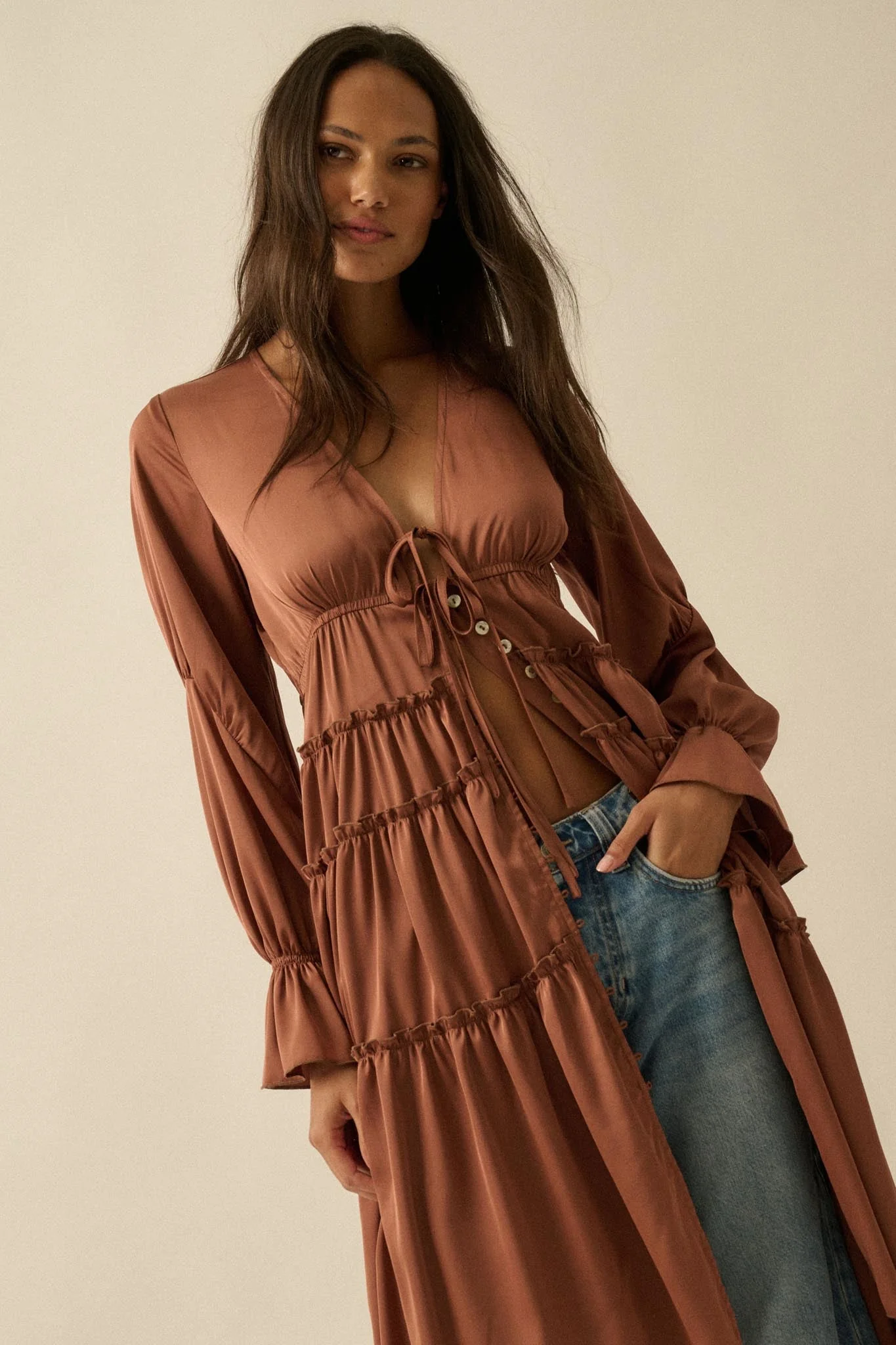 Sweet Juliet Ruffled High-Low Layering Midi Dress - Image 3