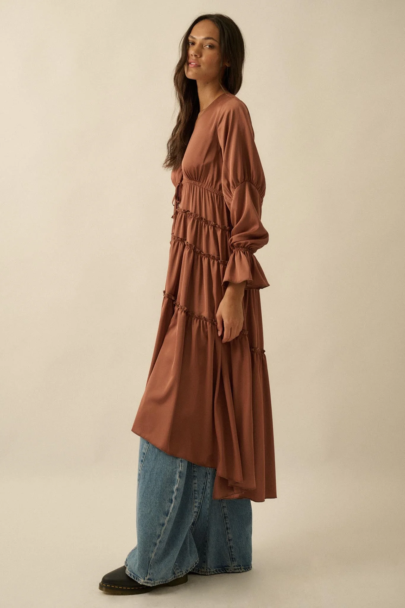 Sweet Juliet Ruffled High-Low Layering Midi Dress - Image 6