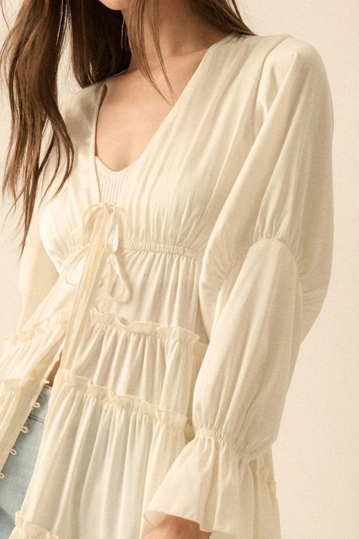 Sweet Juliet Ruffled High-Low Layering Midi Dress - Image 8
